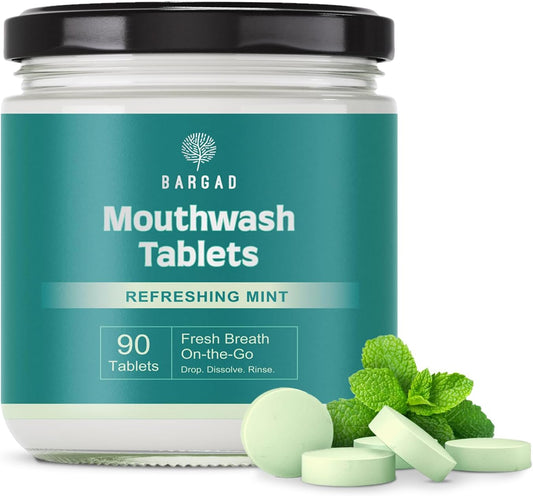 Mouthwash Tablets – Natural Mint Flavor | 90 Count | Travel-Friendly, Alcohol-Free, Eco-Friendly Oral Rinse Tablets | Freshens Breath, Supports Oral Hygiene | Just Add Water