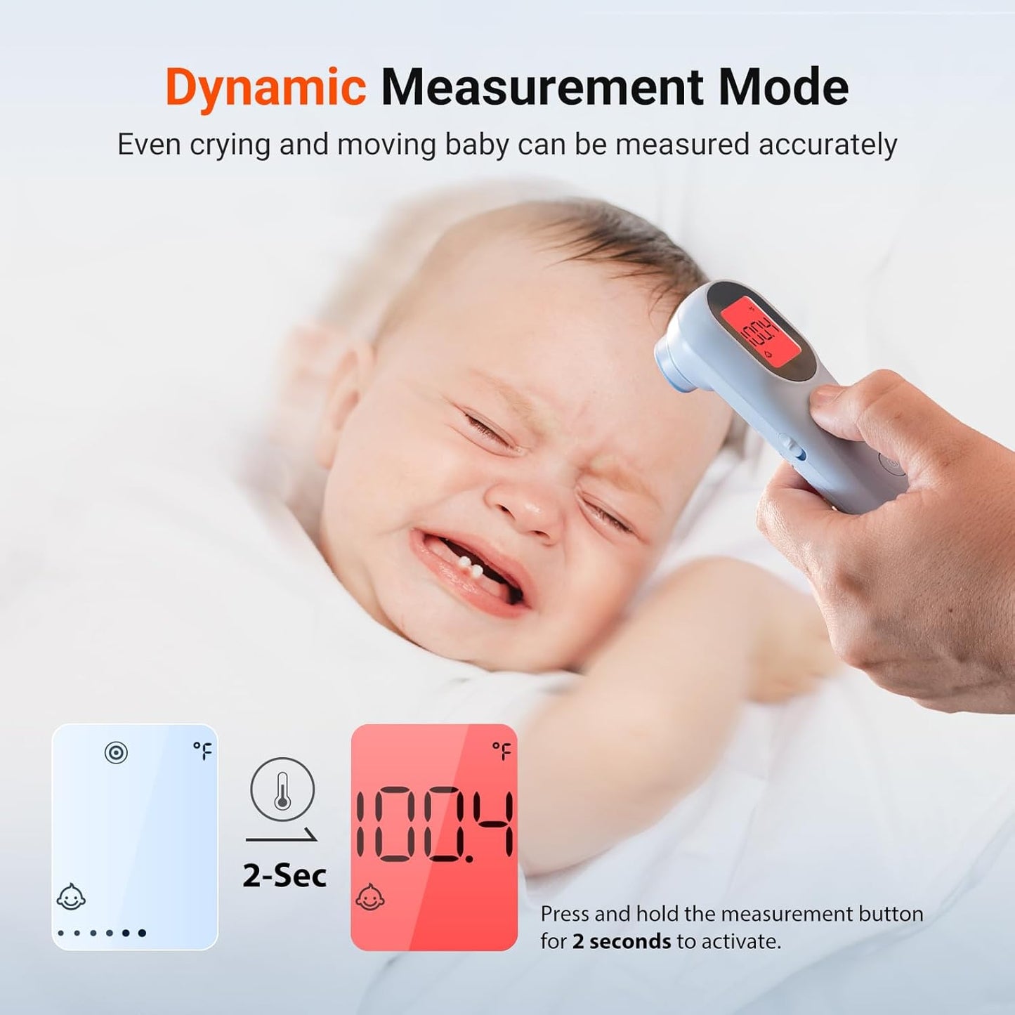 iHealth Infrared Digital Thermometer for Adults and Kids, Baby Thermometer with 3-in-1 Mode & 3-Color Prompt, Fever Alarm & Silent Mode, Forehead & Object Detection, 40 Memory Storages, PT9L, Blue