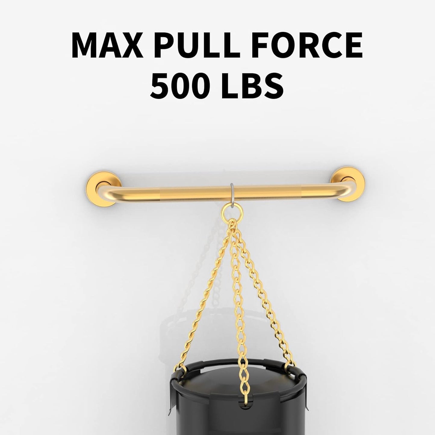 24 Inch Anti Slip Shower Grab Bar Gold, Munzong 2 Pack Bathroom Grab Bar, Knurled Bathroom Balance Bar,Safety Hand Rail Support Handicap Elderly Injury Senior Assist Bath Handle