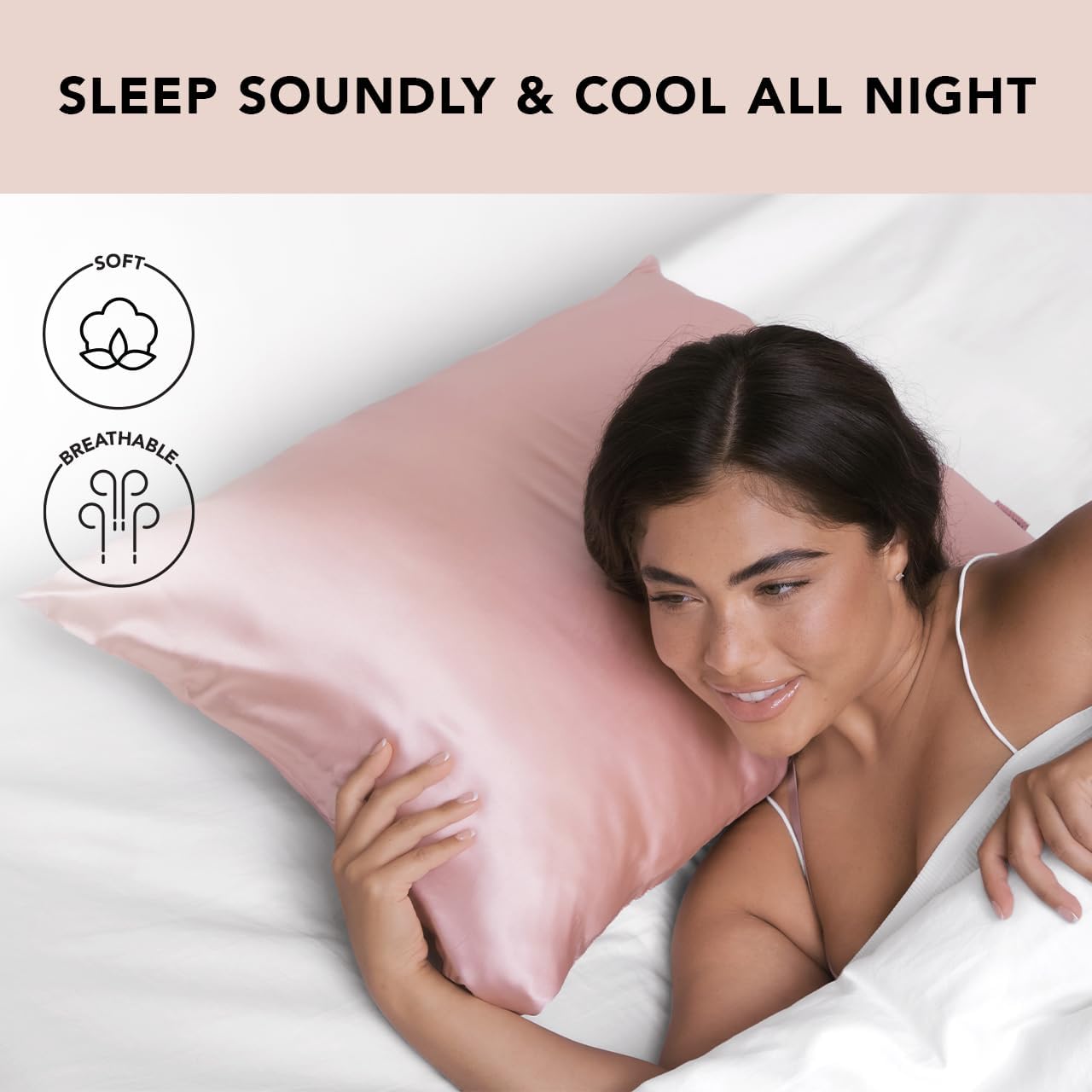 Kitsch Satin Pillowcase, Softer Than Silk Pillow Cases King, Cooling Pillow Covers, Satin Pillowcase with Zipper for Hair, Skin & Quality Sleep, Wrinkle-Free & Smooth, King Size 19"x36", Blush