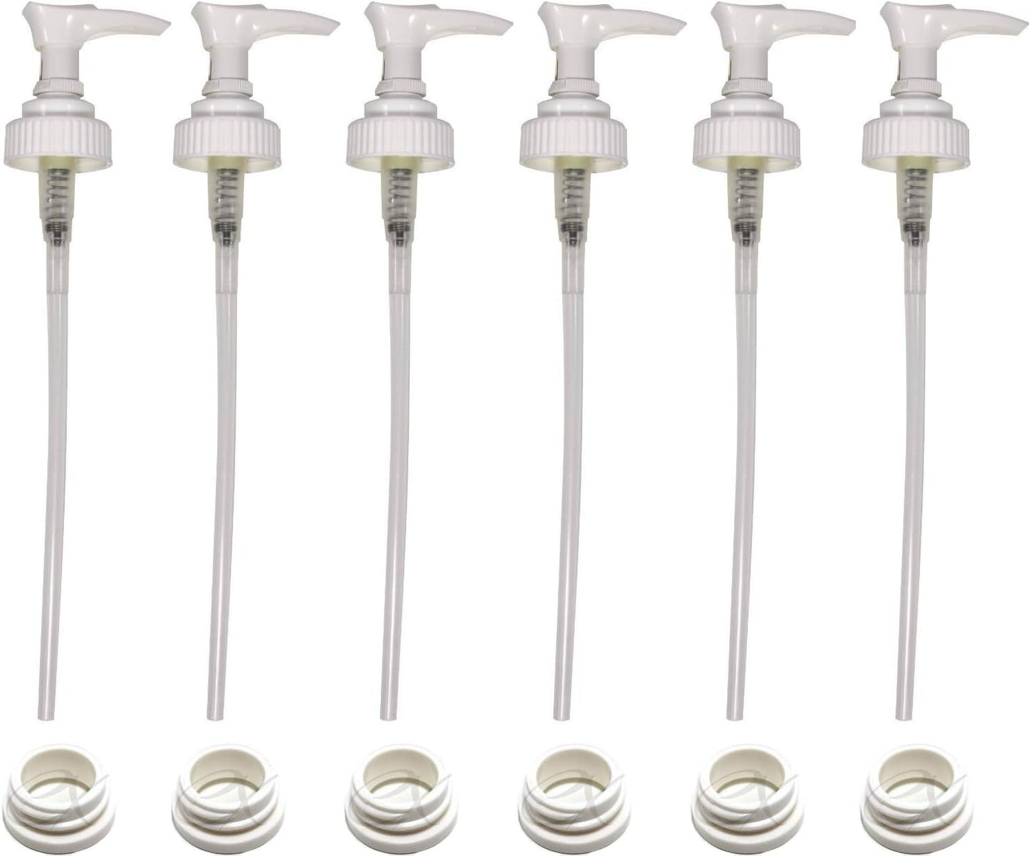 Creative Hobbies White Plastic Lotion Soap Dispenser Pumps with Glue On Screw Collars, Replacements for Soap and Lotion Pumps, Mason Jar Pumps or Bottles and DIY Crafts - 6 Sets
