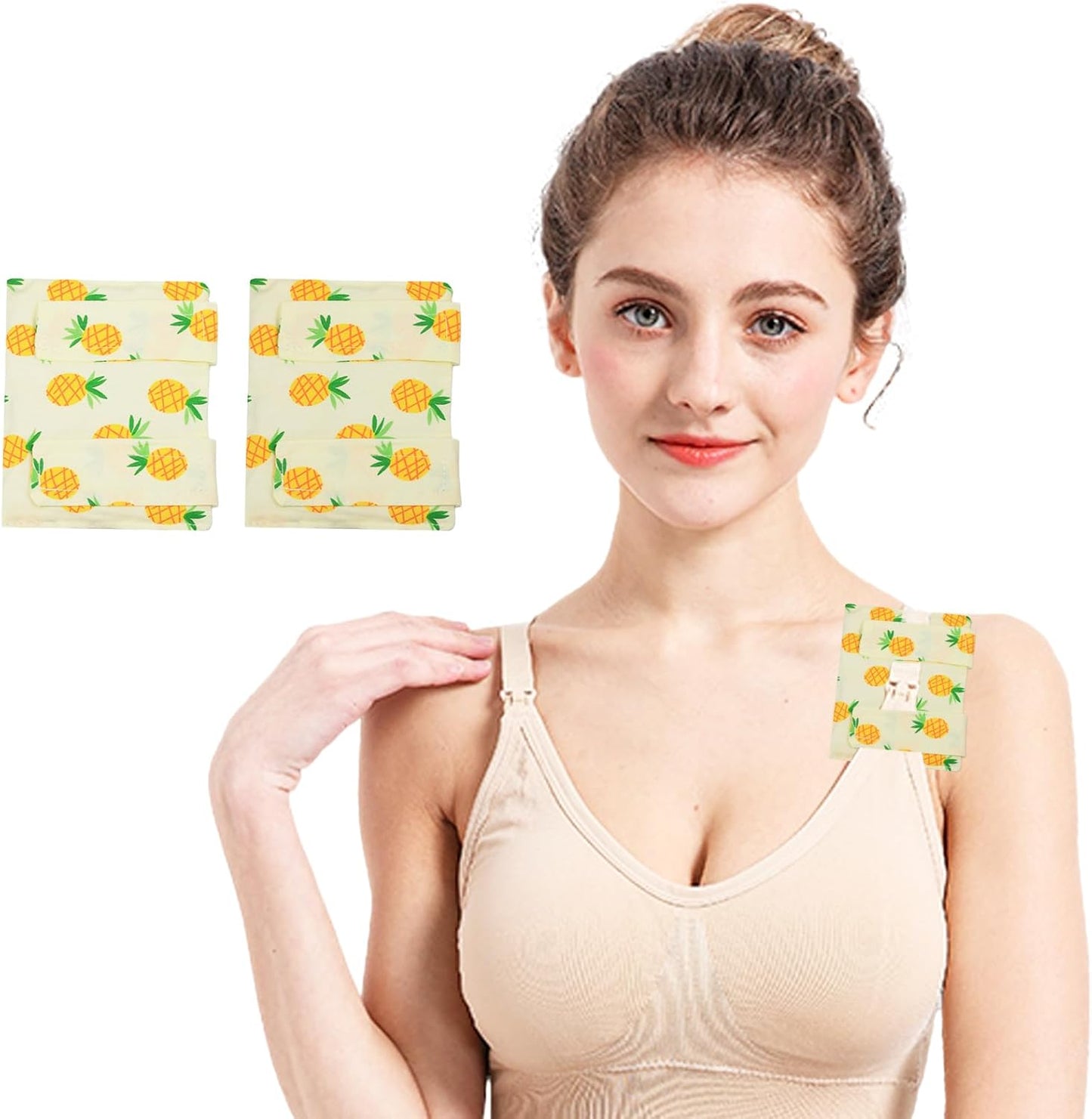 2PCS Chemo Port Pillow and Bra Strap Cushion for Comfort | Soft Recovery Cushion for Pacemaker & Chest Surgery Patients | Adjustable Port Covers for Chemo Patients (Yellow Pineapple)