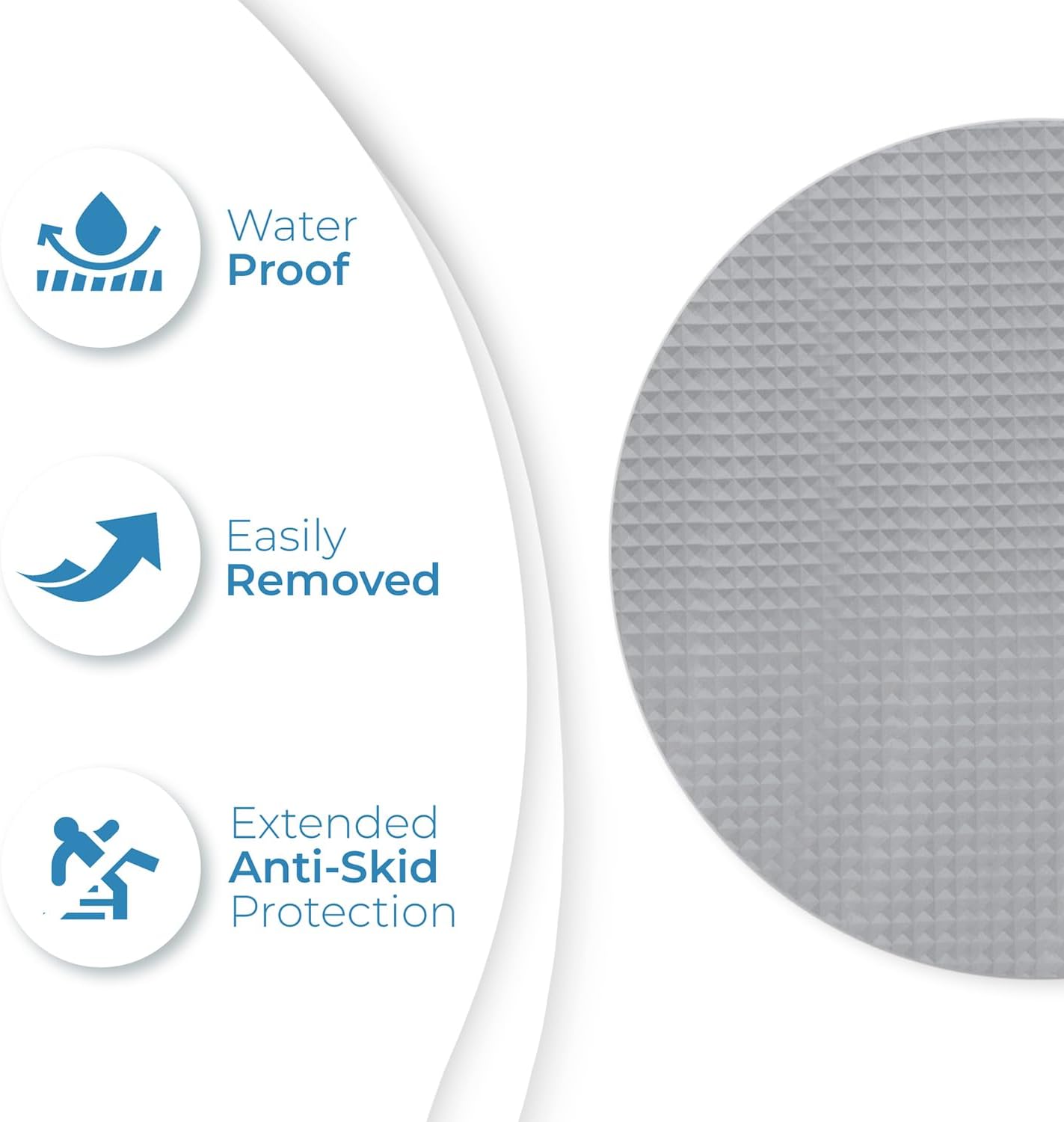 Anti Slip Shower Stickers 24 PCS, Gray Non-Slip Shower Strips for Adults, Premium Adhesive Bath Tub Stickers