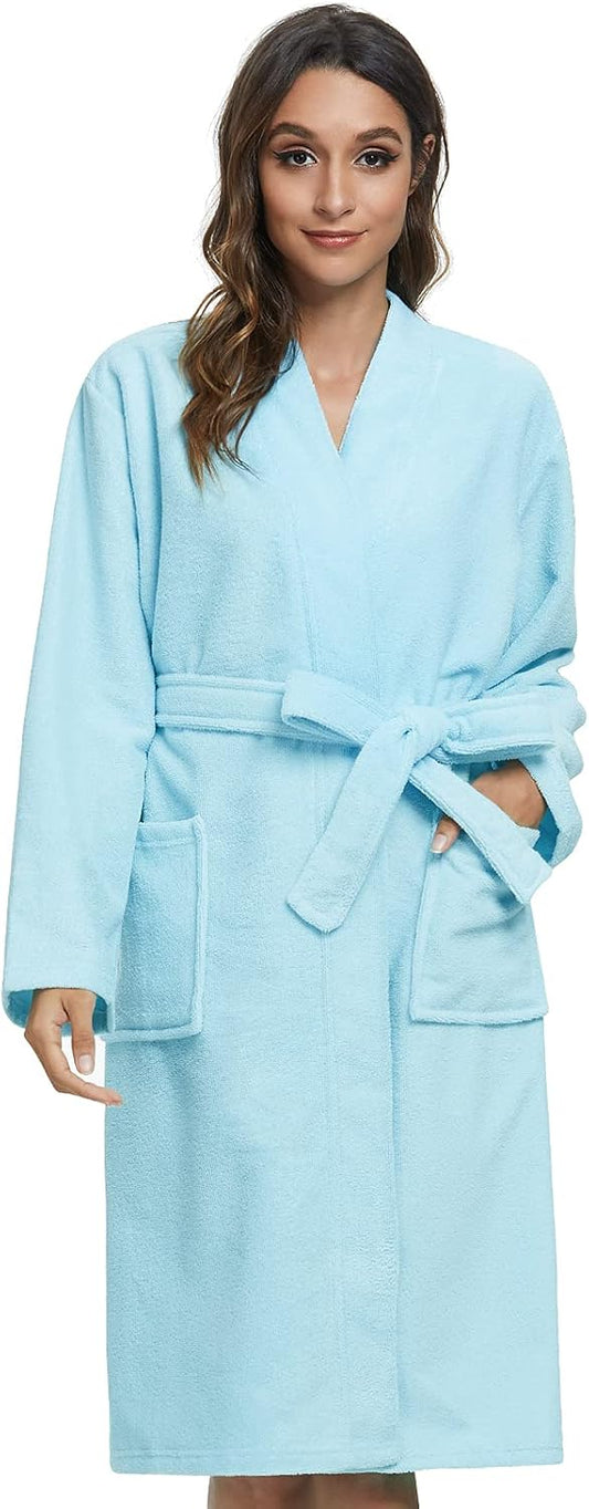 Orrpally Women Kimono Robes Lightweight Terry Cloth Bathrobe Knee Length Bath Robe