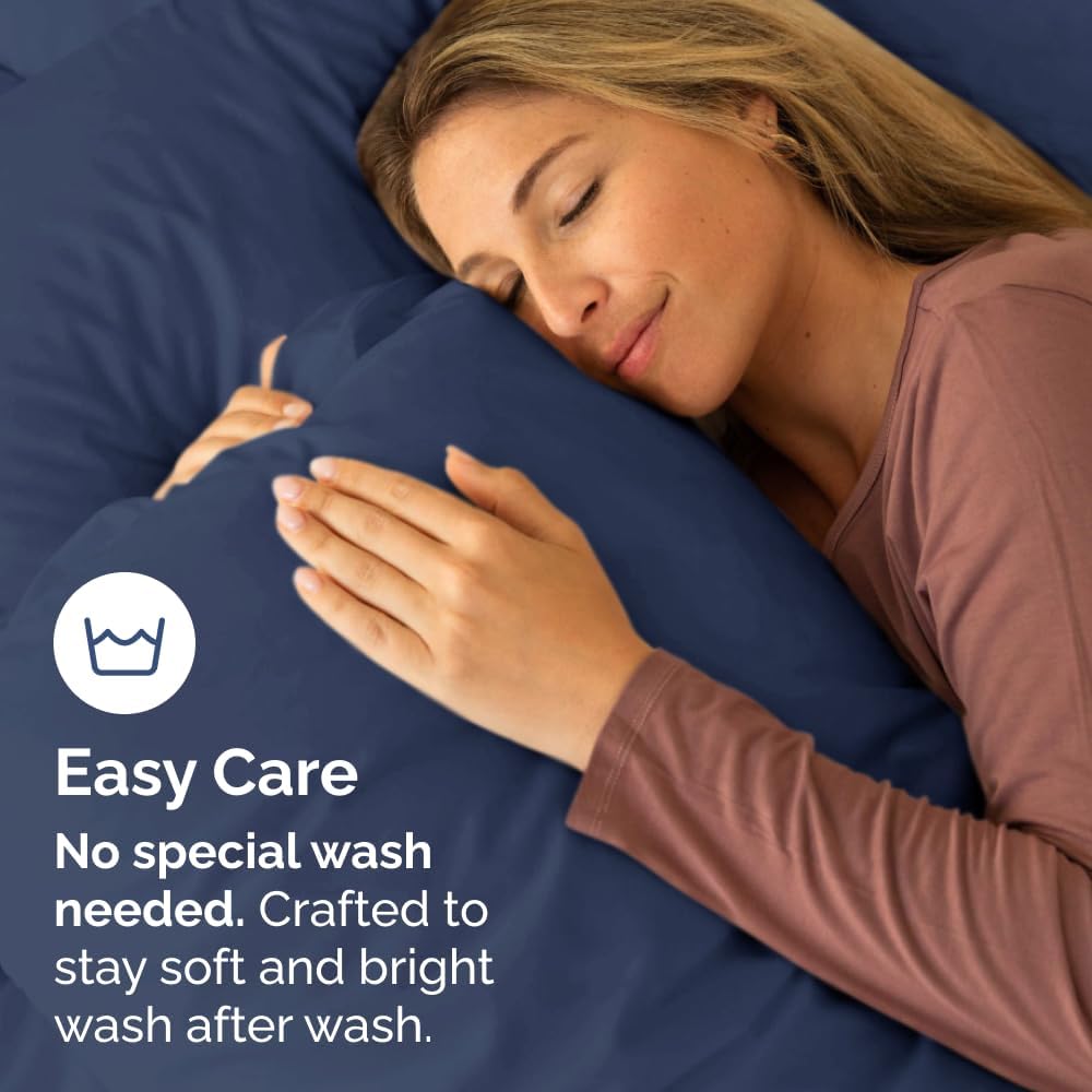 King Pillow Cases Set of 10 - Ultra Soft Hotel Quality Pillowcase Covers - Comfy. Cozy & Wrinkle Free - Shrink, Stain and Fade Resistant - Machine Washable Pillow Protectors - 10 Piece Set - Navy Blue