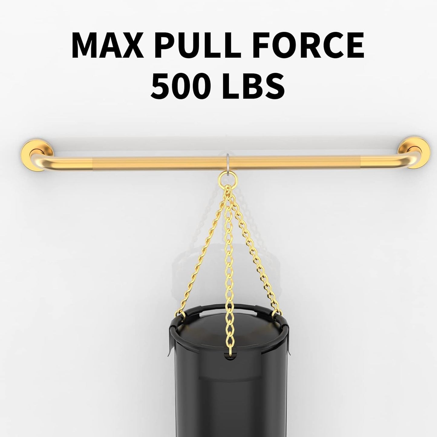 36 Inch Anti Slip Shower Grab Gold, Munzong Bathroom Grab Bar, Knurled Bathroom Balance Bar,Safety Hand Rail Support Handicap Elderly Injury Senior Assist Bath Handle