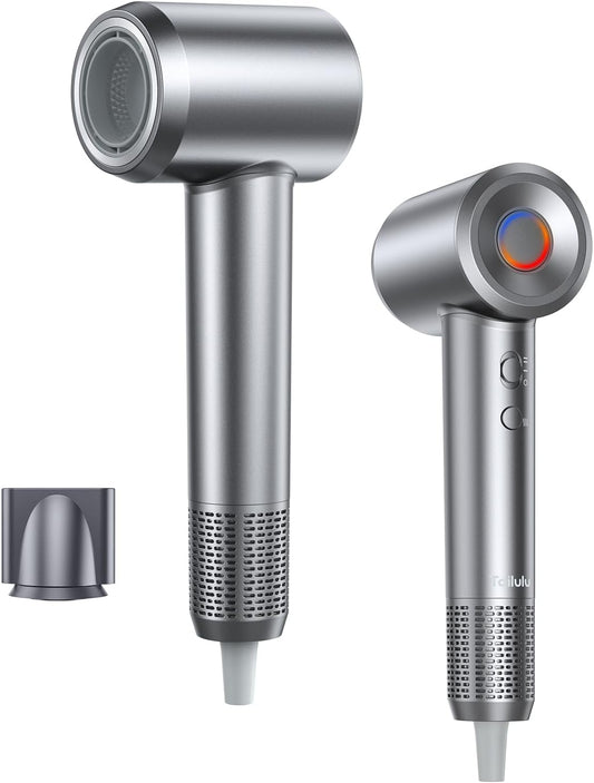 Hair Dryer, 160000 RPM High-Speed Ionic Blow Dryer Portable Professional Lightweight Hair Dryers with 200 Million Negative Ions, Fast-Drying, Quiet Hair Dryer with Nozzle for Travel, Home, Salon（HF03）