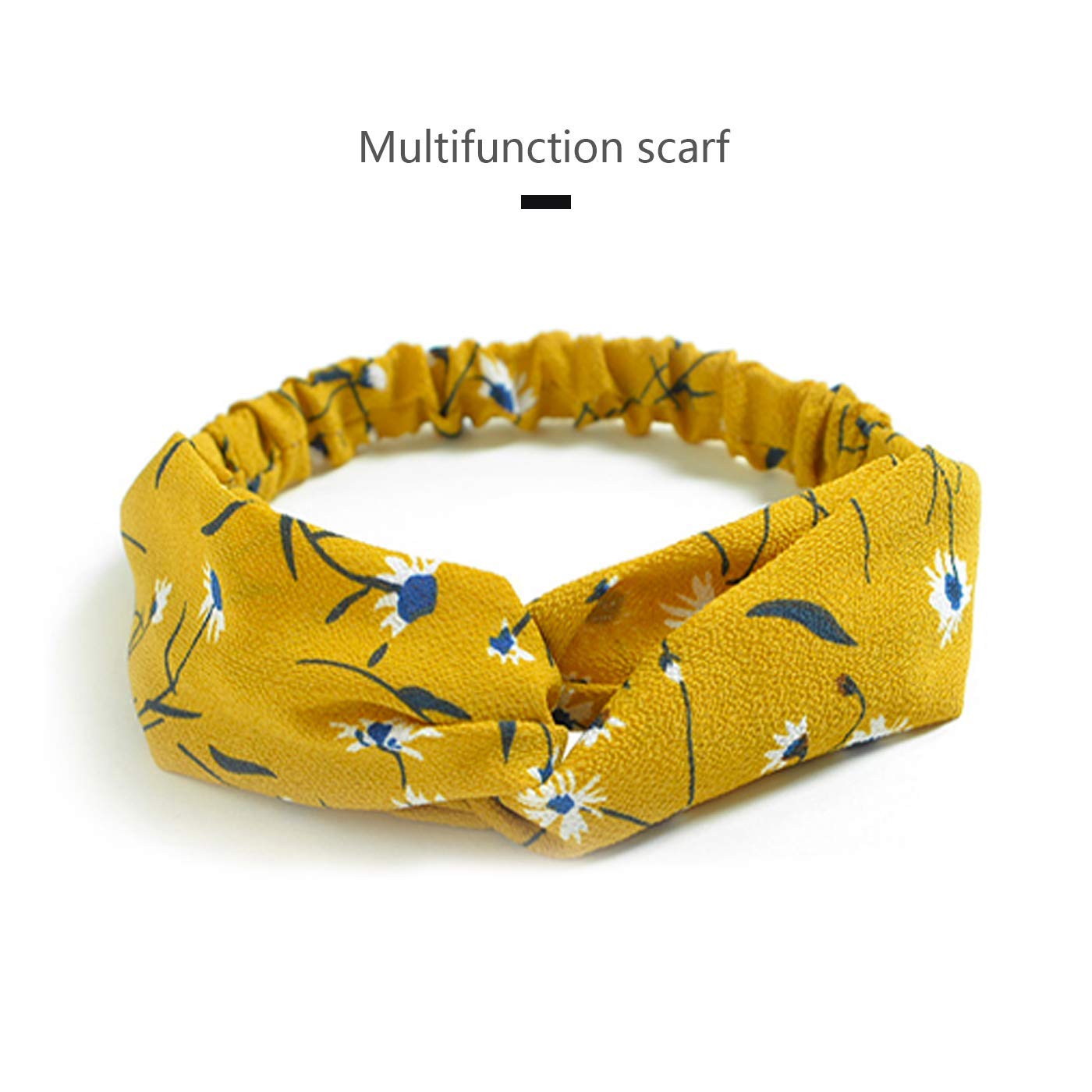 DRESHOW 10 Pack Boho Headbands for Women Girls Criss Cross Elastic Hair Band Twisted Head Wrap Floral Hair Accessories