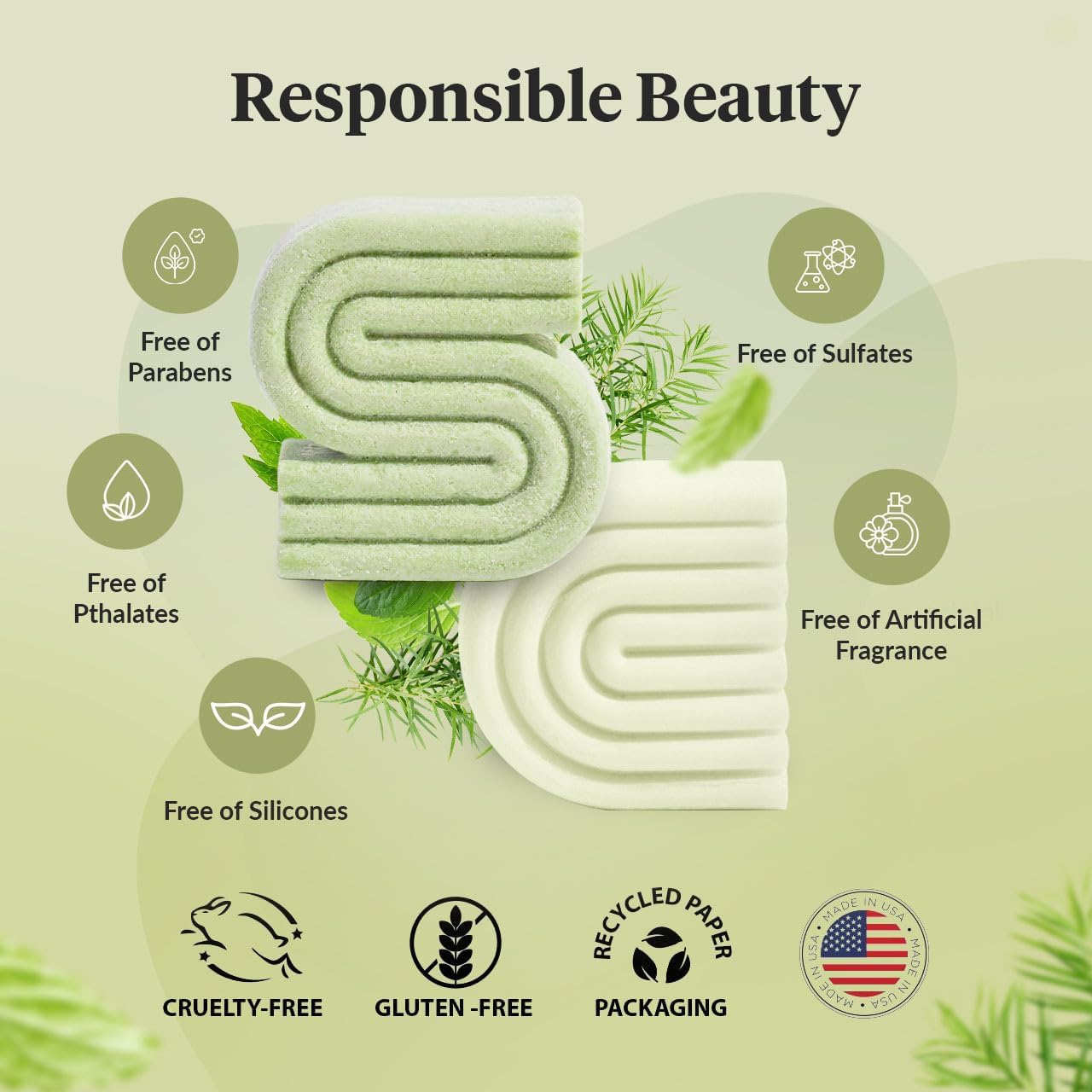 Kitsch Clarifying Tea Tree Shampoo and Conditioner Set – Shampoo & Conditioner Bar for Women and Men, Scalp & Oil Control Hair Care – Free of Paraben, Sulfate & Silicone – Made in USA - 2 pcs