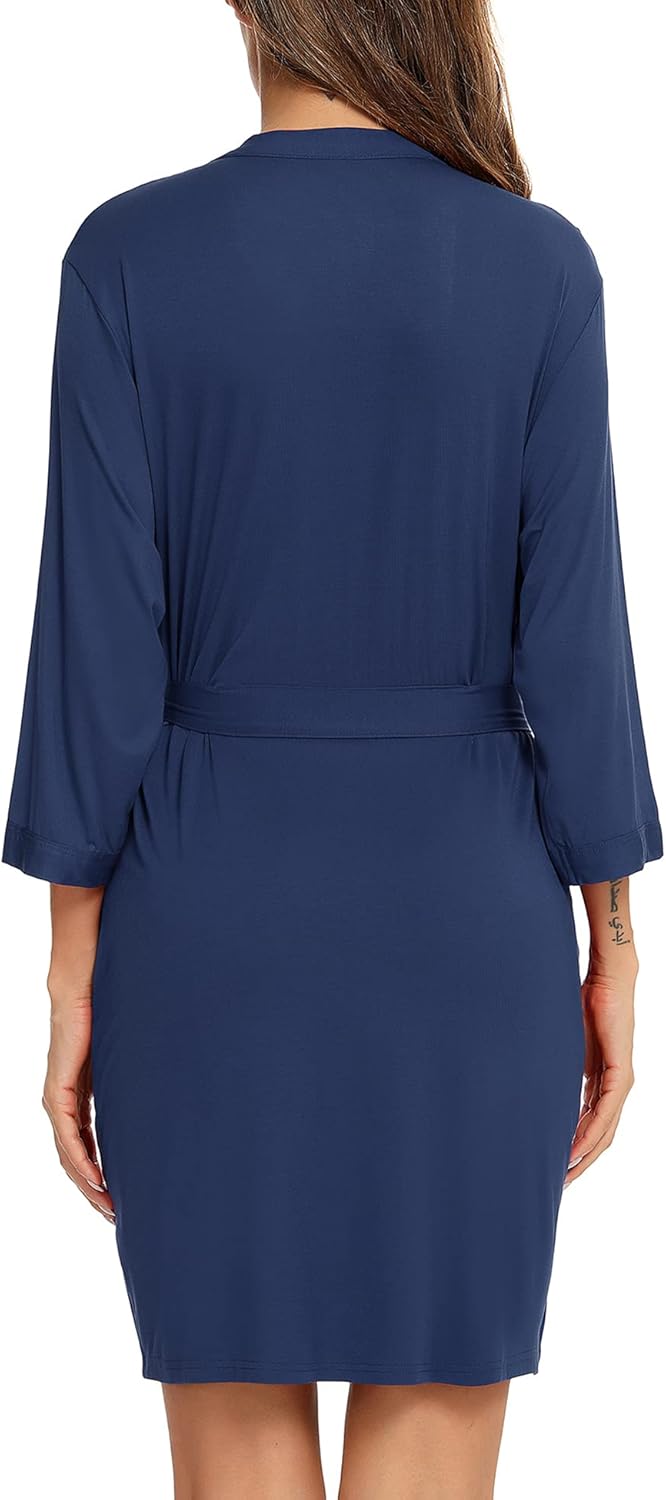 Samring Women's Lightweight Robe Soft Kimono Robes Short Bathrobe for Women Sleepwear