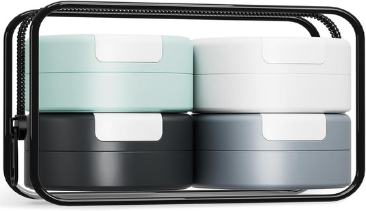 Travel Containers for Toiletries, Magnetic Travel Containers (30ml), TSA Approved Cream Jars with Toiletry Bag, Leak-proof Small Jars with Multiple Labels for Better Organization