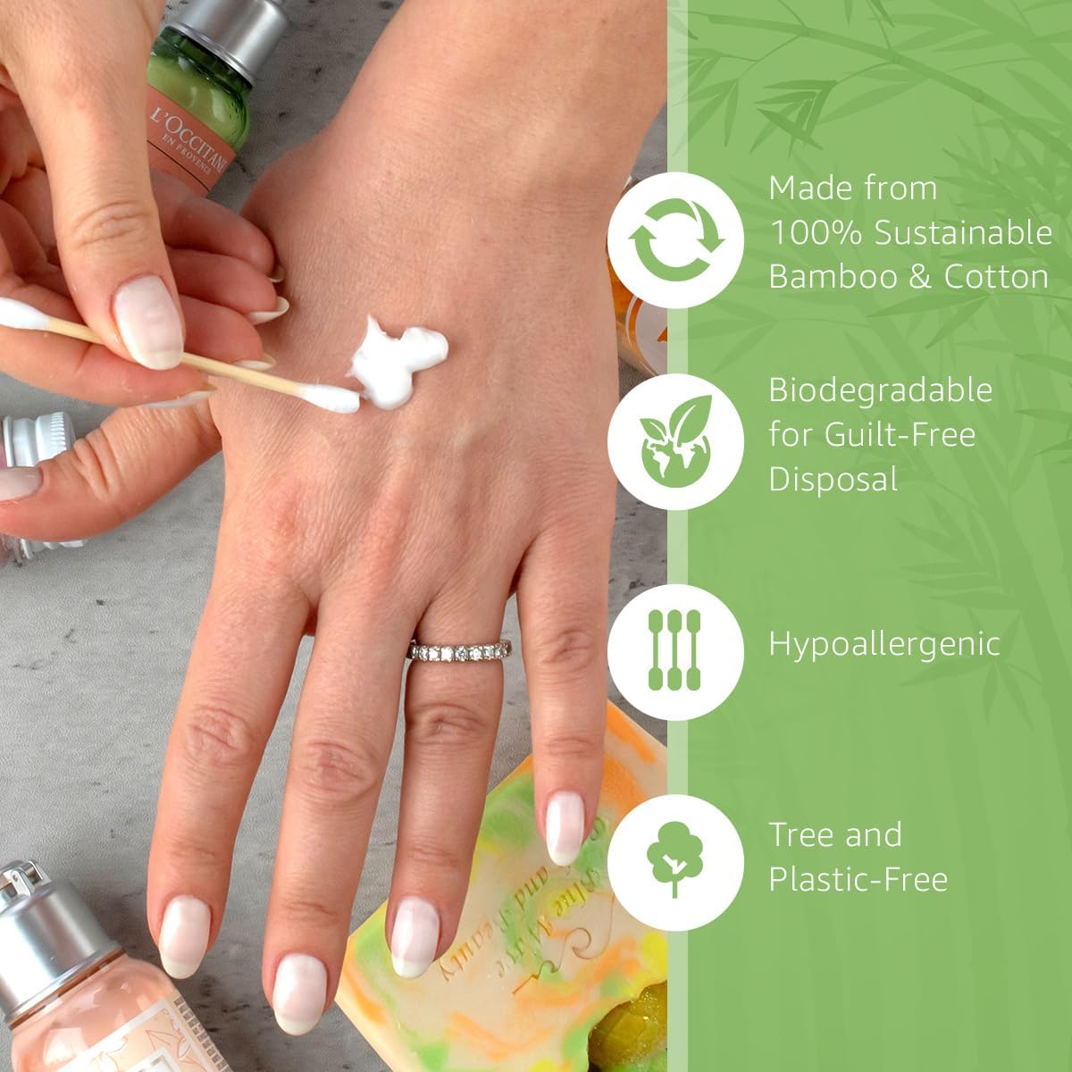 100% Bamboo Ear Swabs Cotton (500-Pack) | Biodegradable Double Tipped Bamboo Ear Cleaner | Eco Friendly Beauty & Personal Care | FSC Certified & Hypoallergenic | Suitable for All Ages & Pets