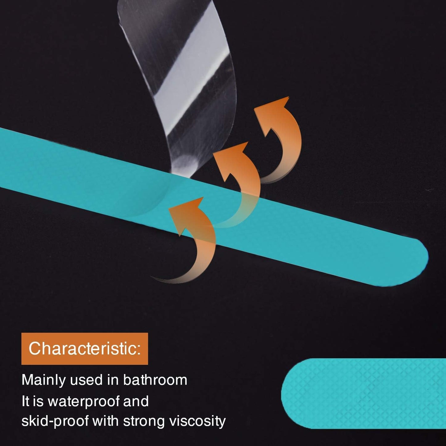 Anti Slip Shower Stickers, Safety Bathtub Strips Adhesive Decals with Premium Scraper for Bath Tub Shower Stairs Ladders Boats (Blue)