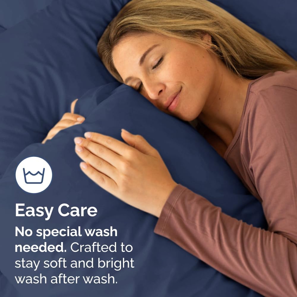 Queen Pillow Cases Set of 2 - Ultra Soft Hotel Quality Pillowcase Covers - Comfy, Cozy & Wrinkle Free - Shrinkage, Stain & Fade Resistant - Machine Washable Pillow Protectors - 2 Piece Set - Navy Blue