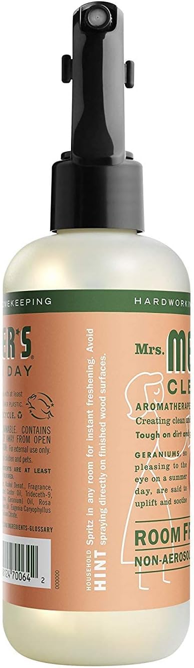 Mrs. Meyers Clean Day Room Freshener, Geranium, 8 Fluid Ounce (Pack of 3)