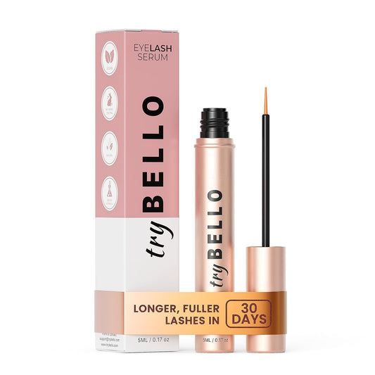 Trybello Eyelash Growth Serum | Natural Lash Serum with Lengthening & Thickening Formula | Biotin, Peptides + Botanical Extracts | Vegan, Gentle, Non-Irritating, Daily Use