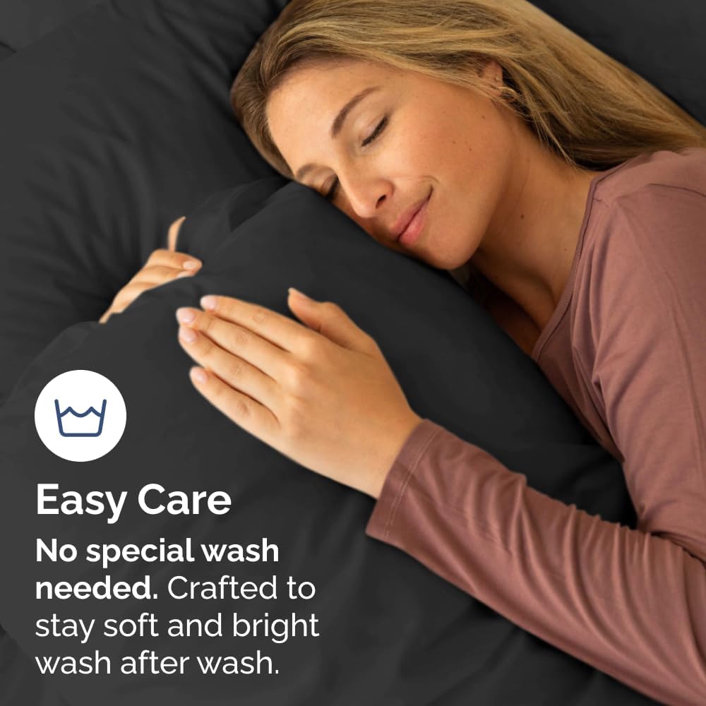 King Pillow Cases Set of 8 - Ultra Soft Hotel Quality Pillowcase Covers - Comfy & Wrinkle Free - Shrink, Stain and Fade Resistant - Easy-Care, Machine Washable Pillow Protectors - 8 Piece Set - Black