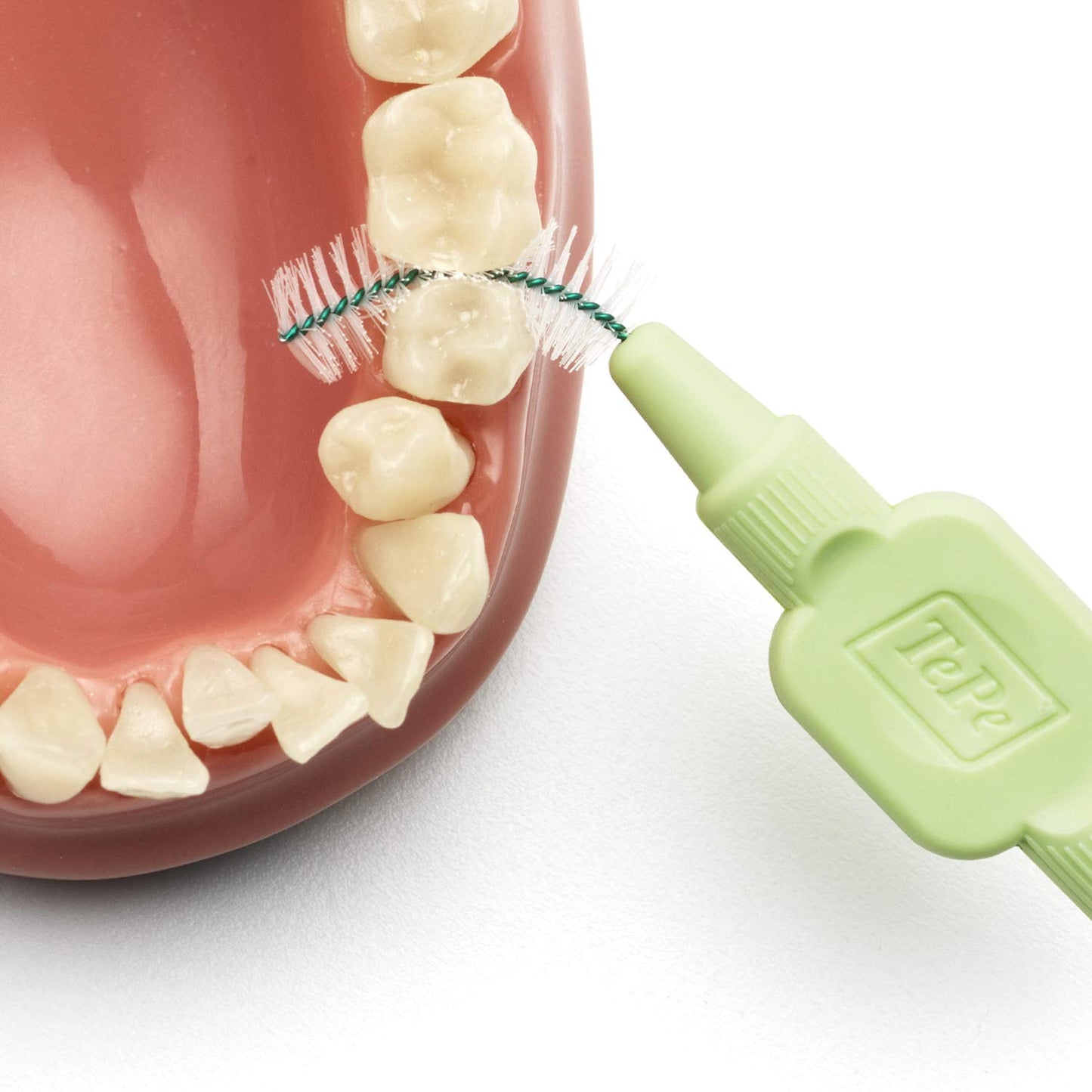 TePe Interdental Brush Extra Soft, Supersoft Dental Brush for Teeth Cleaning, Pack of 8, 0.8 mm, Large Gaps, Green, Size 5