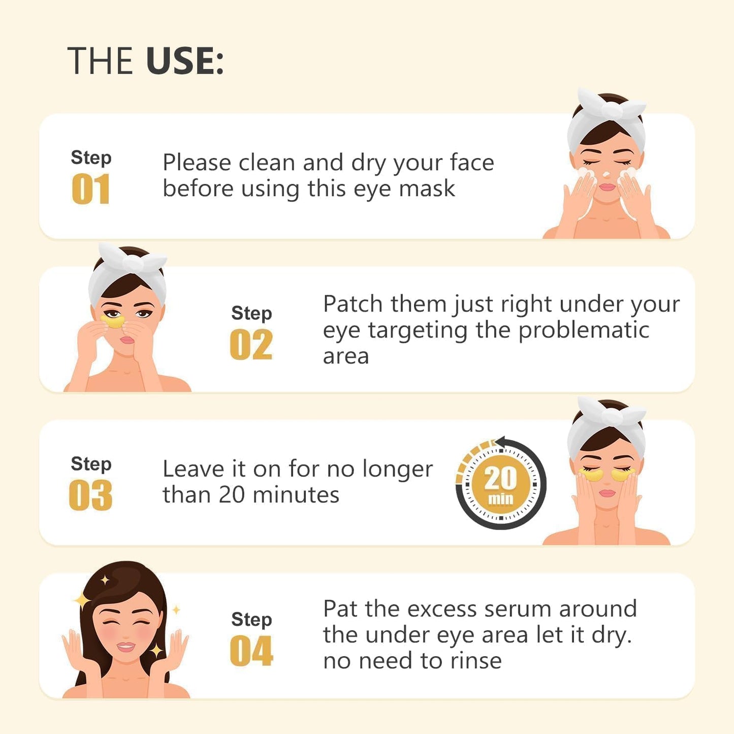 24 Pairs 24K Gold Under Eye Patches Face Masks Dark Circles Puffy Eye Bags Collagen Skincare Spa Trip Gift Eye Mask