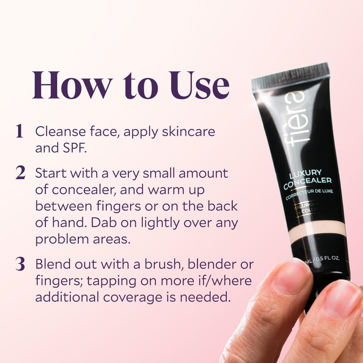 Fièra Luxury Concealer & Foundation with Anti-Aging Ingredients - Full Coverage for Dark Circles, Wrinkles, Fine Lines, and Spots, All-Day Wear For Mature Skin - Sand, 0.5 FL. OZ. / 15 ML