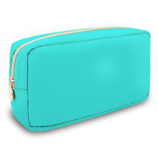 Small Makeup Pouch for Purse, Nylon Travel Toiletry Storage Pouch Cute Preppy Cosmetic Bag for Women Girls, Waterproof Makeup Organizer Skincare Bag Purse with Zipper (Small-Cotton Candy)