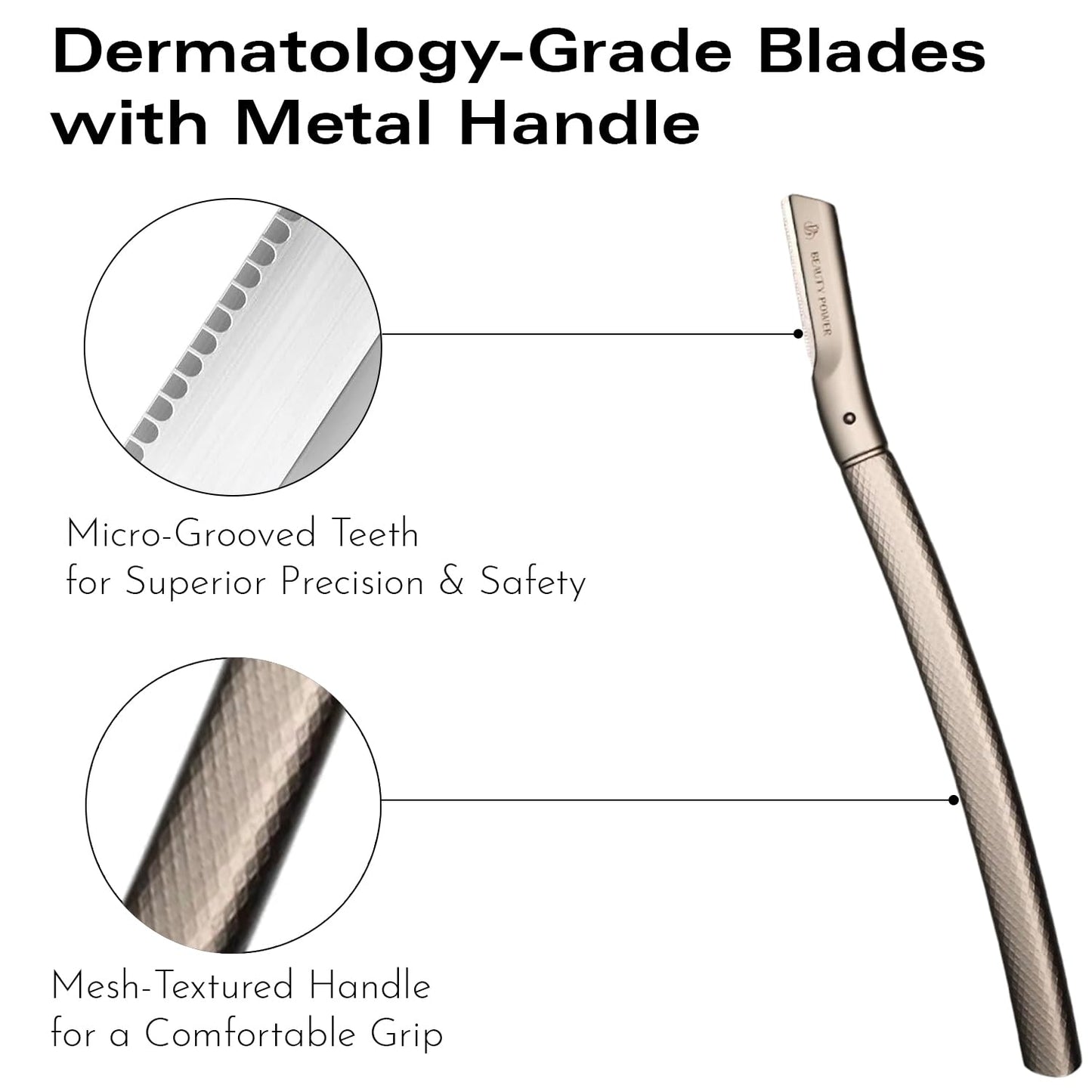 Eyebrow Razor with 6 Blades & Travel Case – Face Razors for Women & Men, Eyebrow Trimmer Shaper with Precision Cover, Facial Shaver & Dermaplaning Tool for Smooth Skin (Silver)