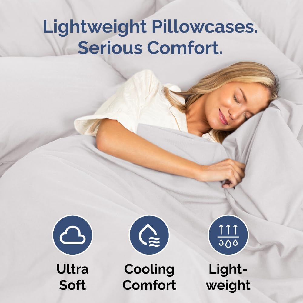 Queen Pillow Cases Set of 10 - Ultra Soft Hotel Quality Pillowcase Covers - Comfy, Cozy & Wrinkle Free - Shrink, Stain & Fade Resistant - Machine Washable Pillow Protectors - 10 Pcs Set - French Grey