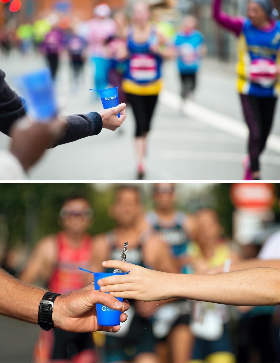 200 ml/6.8 oz-2Pack-Collapsible Cup TPU Running Water Cup Ultralight Protable with Carabiner for Backpacking,Running,Climbing,Camping,Party-BPA Free,Blue