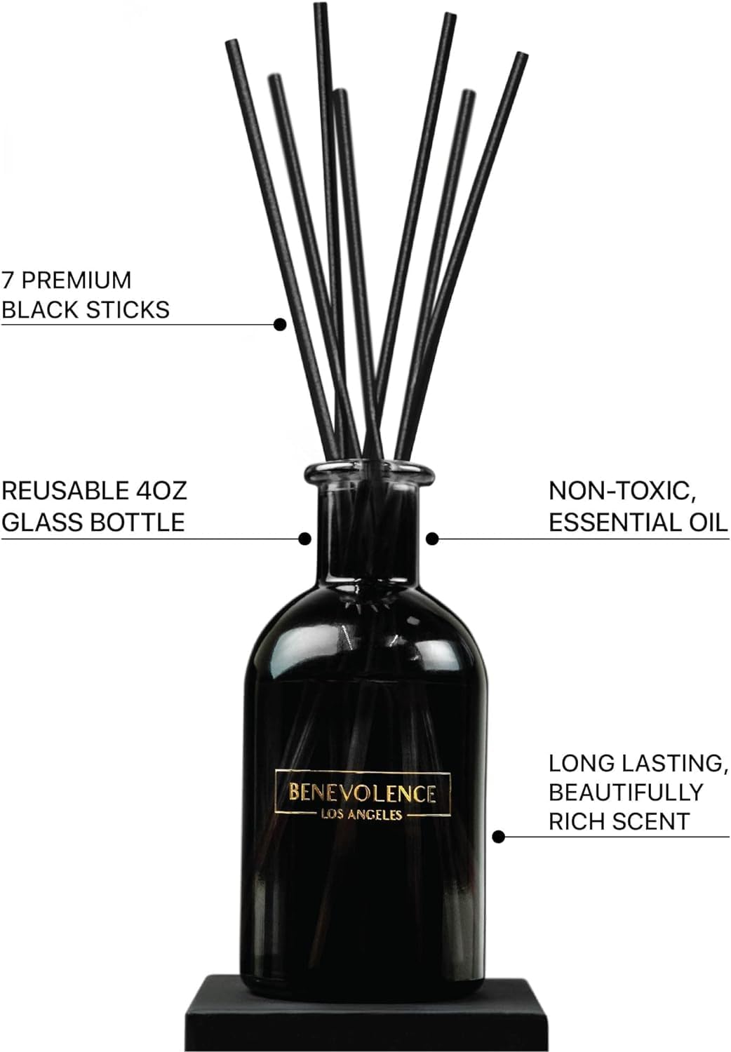 Benevolence LA Reed Diffusers for Home, Lavender & Eucalyptus Relaxing Fragrance | Aromatherapy Reed Diffuser Sticks with Gift Box, Scented Sticks for Bathroom | Home Décor