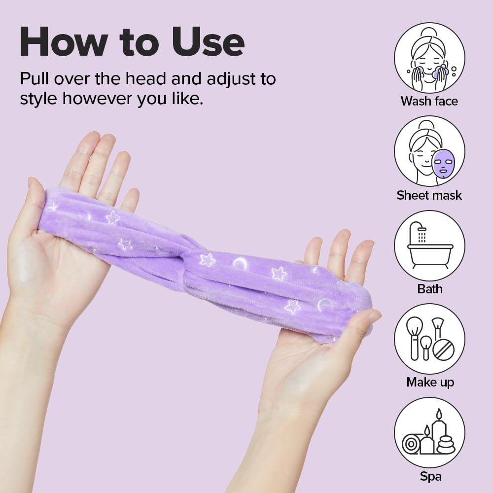 I DEW CARE Face Wash Headband - Twinkle Star | Adorable Design, Perfect for Washing & Cleansing, Makeup and Spa, Bath, Skincare, Quick Dry, Soft & Fuzzy, Non Slip, Teen Girls Stuff