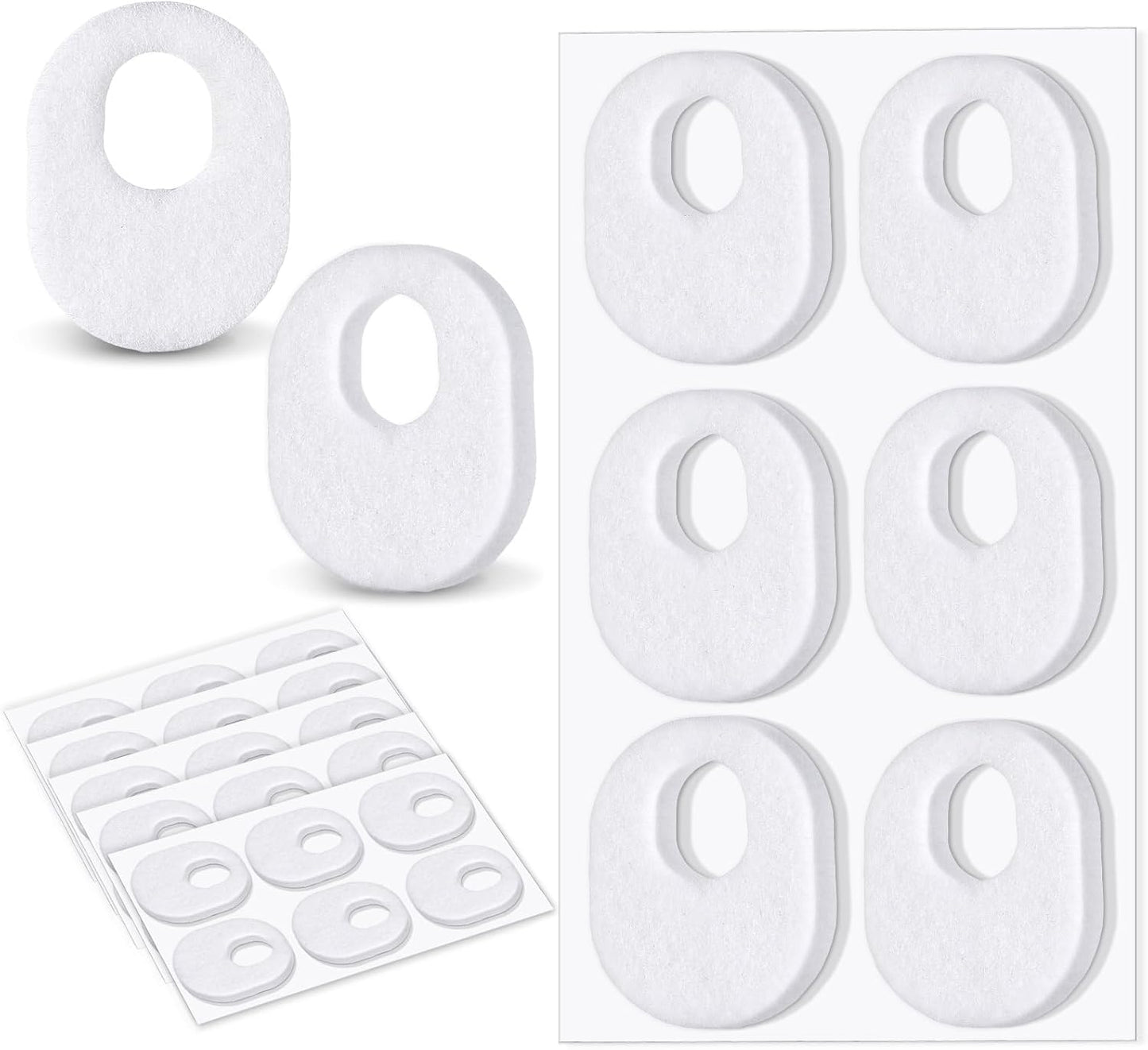 WILLBOND 30 Pcs Callus Pads Soft Felt Callus Oval Shape Corn Pads for Bottom of Foot Adhesive Foot Corn Cushion for Men and Women Feet Toes Heel Pain Relief (White)