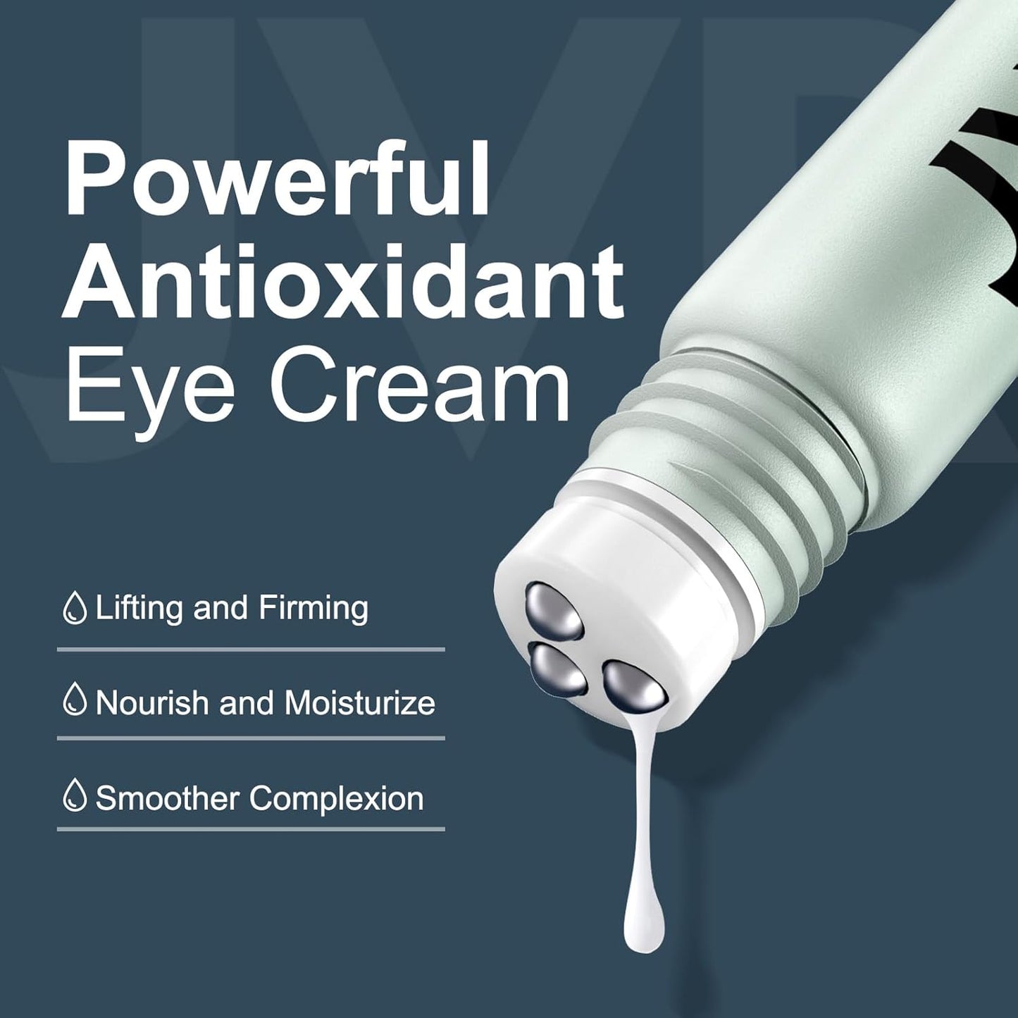 JVR Caffeine Eye Cream and Under Eyes Roller for Dark Circles and Puffiness, Fine Lines, Under-Eyes Bags, Eye Serum with Vitamin C, Hyaluronic Acid, 20 ml
