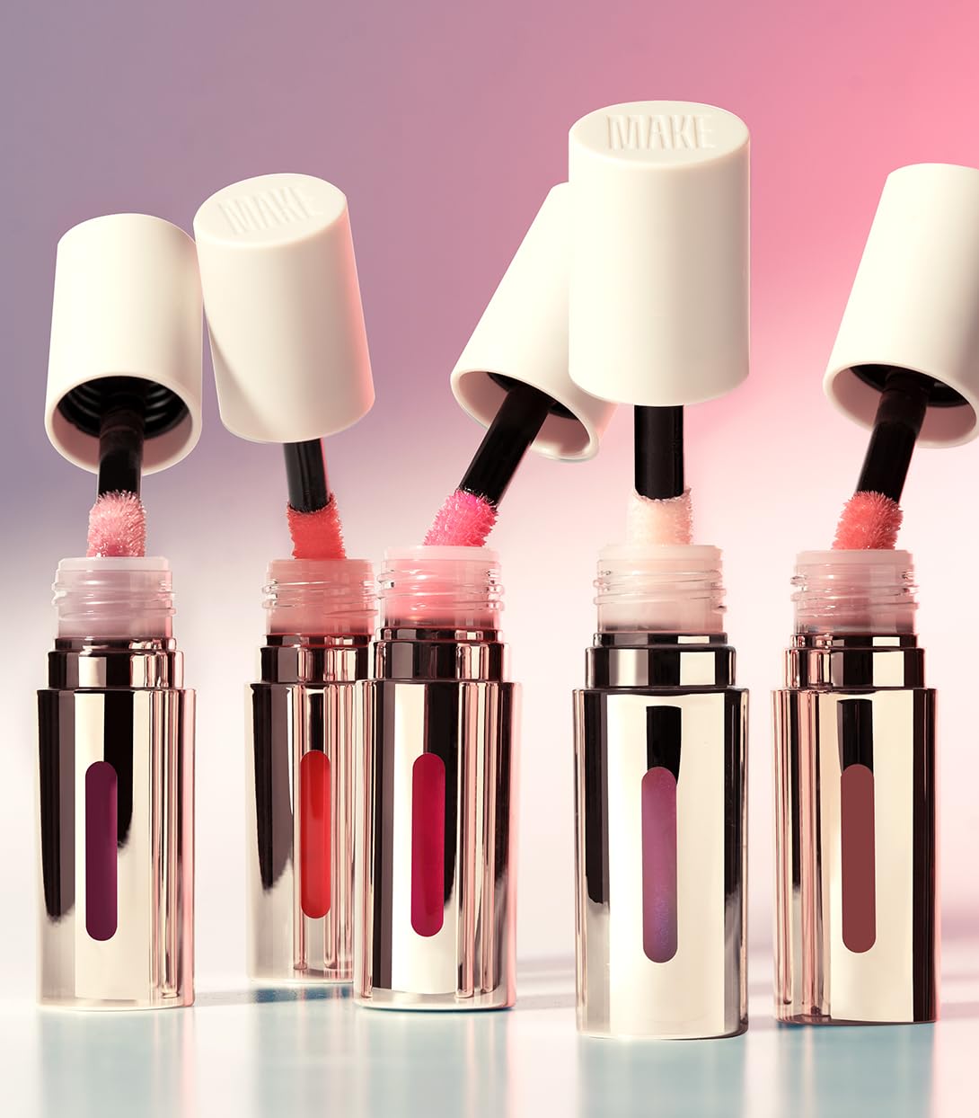 MAKE Beauty Serum Balm Hydrating Lip Oil. Vegan moisturizing lip gloss with plumping effect. Lip treatment cream for soft, smooth, shiny lips - Shade, Halo Moon