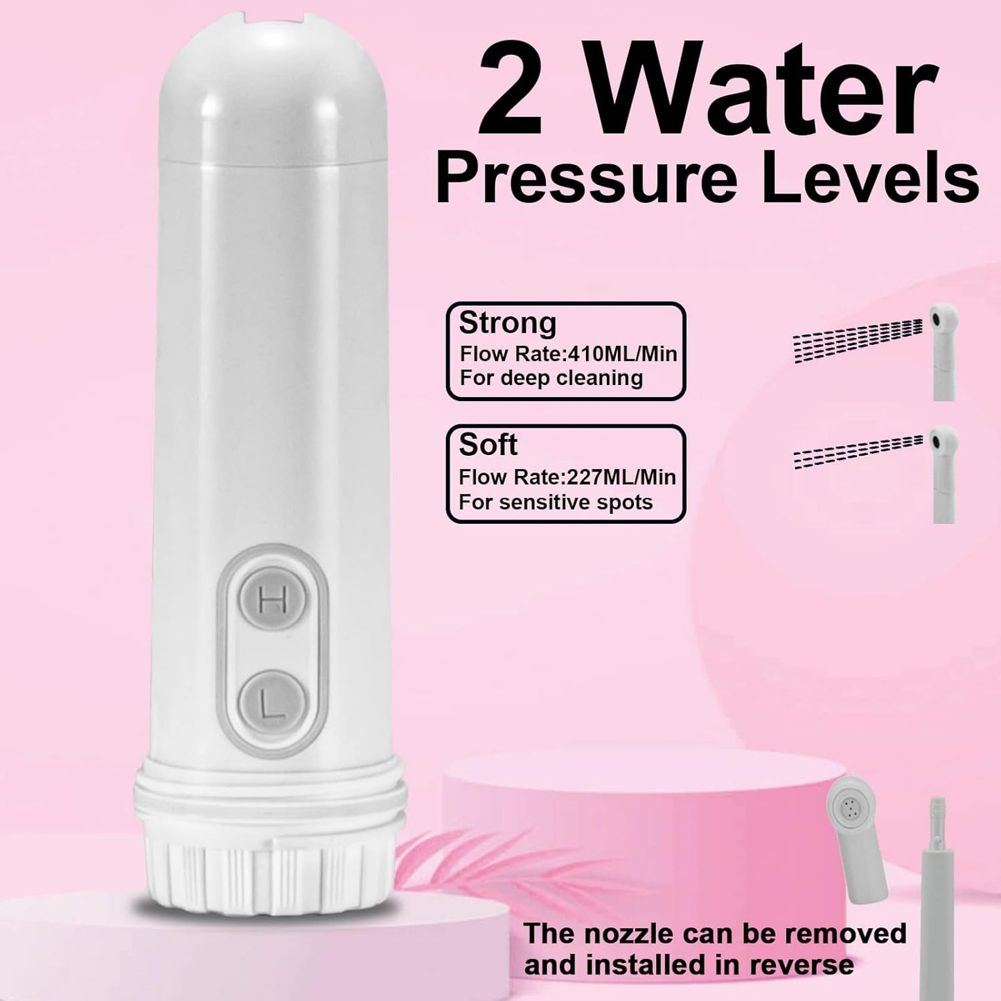 Portable Bidet - Mini Foldable Handheld Personal Travel Bidet with 2 Pressure Options Electric Sprayer Toilet for Personal Hygiene Cleaning/Soothing Postpartum Care/Perineal & Hemmoroid Treatment