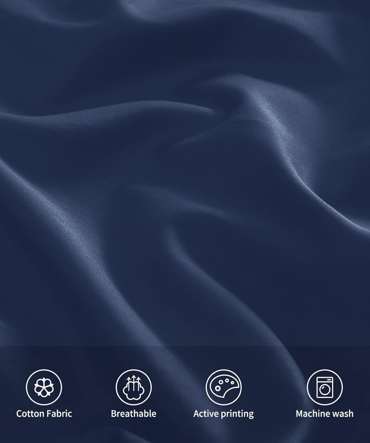 Warmstar Cotton Pillow Cases Queen Size Set of 2, 600 Thread Count Pillowcases 20x30 Inches, Soft Long Staple Cotton Pillowcases Breathable with Envelope Closure,Navy Blue