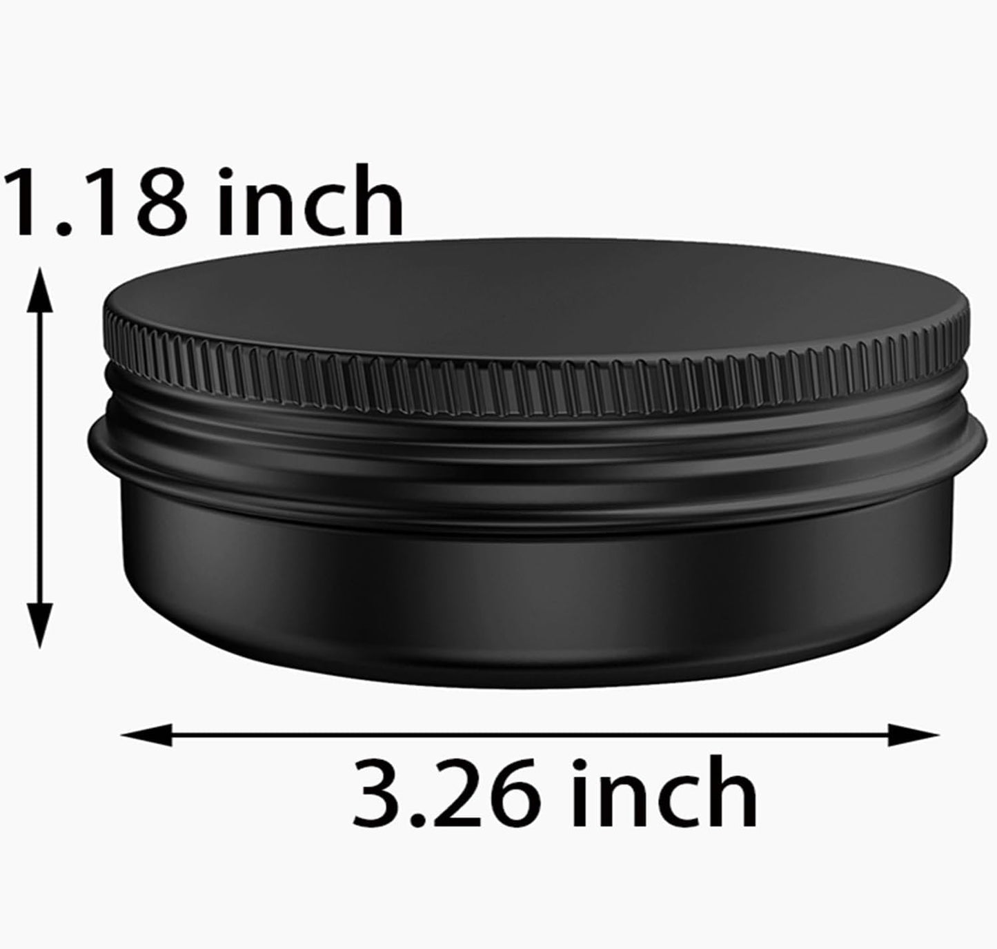 60 Pcs 4 Ounce Aluminum Tin Jars Containers Leak Proof Cosmetic Tin Jars Containers Round Screw Lids for Cosmetic, Salves, Balms, Lip Balm or Others, 120mL Black