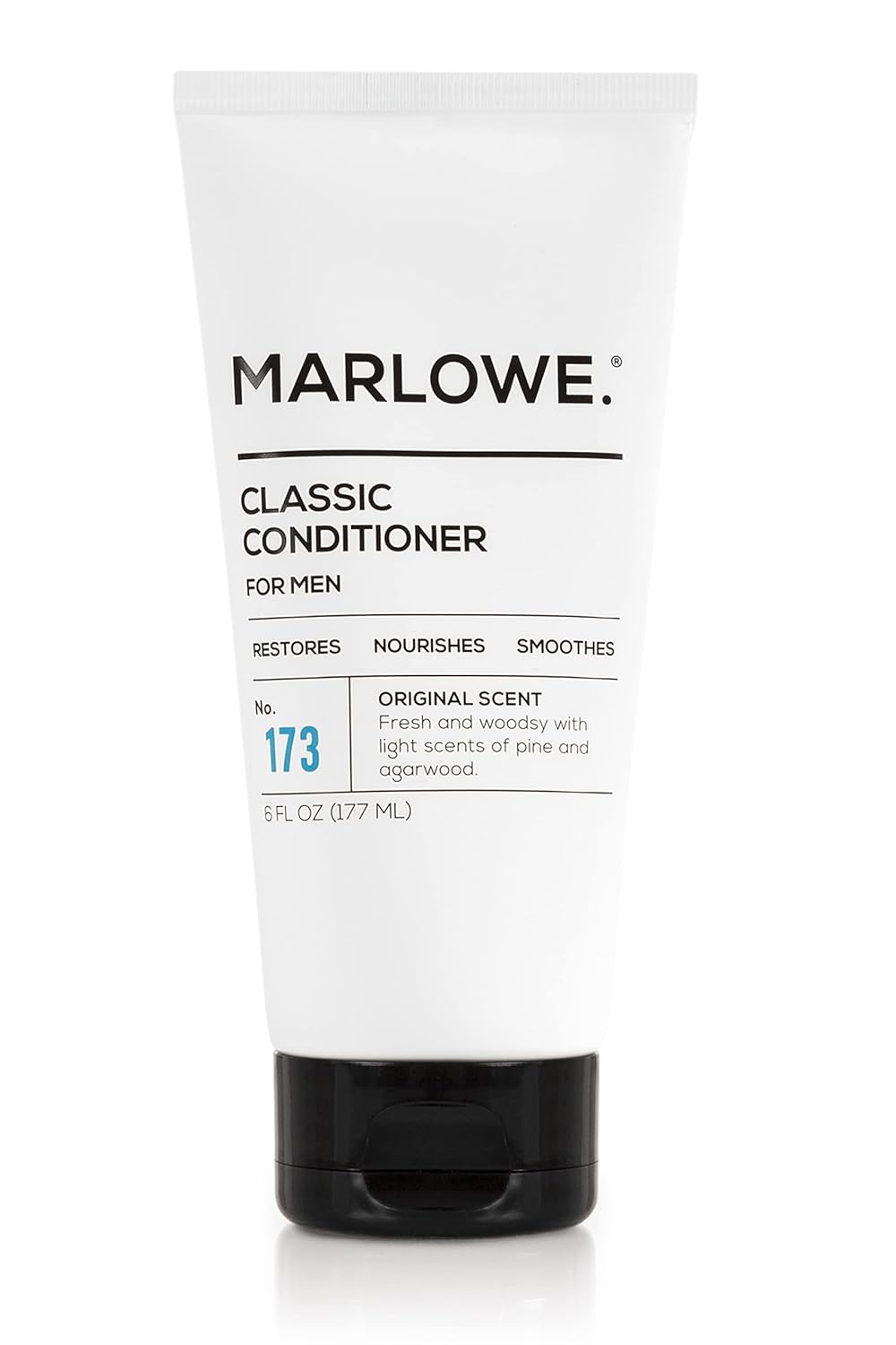 MARLOWE. No.173 Classic Mens Conditioner, Restores, Nourishes and Smooths Hair with Moisturizing Argan & Coconut Oil, Original Fresh & Woodsy Scent, All Hair Types, Paraben & Phthalate Free, 6 Fl Oz