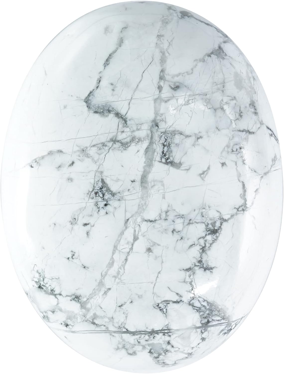 Crocon 50mm howlite Large Oval Palm Stone 900+ Carats Pocket Massage Worry Stones for Natural Body Chakra Balancing Reiki Healing Stones and Crystal Grid Healing Massage Spa Energy Crystals