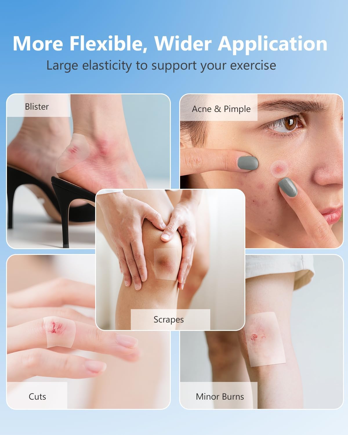 Hydrocolloid Bandages Roll, 2in x 5ft Large Wound Dressing with Self-Adhesive, Fast Healing Patch for Acne, Pimples, Cuts, Burns, Blisters & Minor Wounds, Waterproof & Sterile Protection