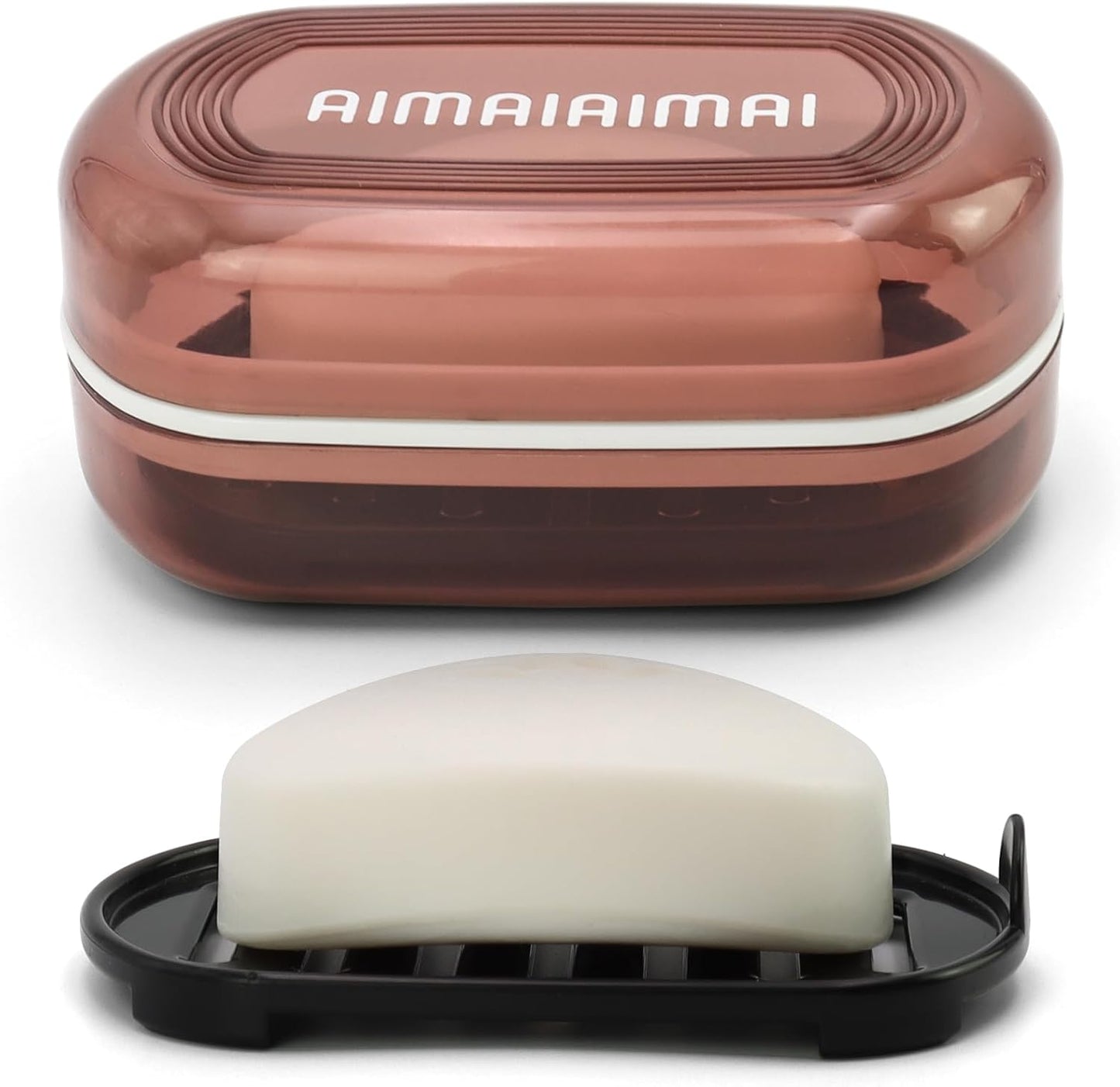 Travel Soap Container, Translucent Visible Soap Box, Travel Soap Holder with Removable Draining Layer, Portable Soap Case for Traveling, Camping, Gym (Red Style A)