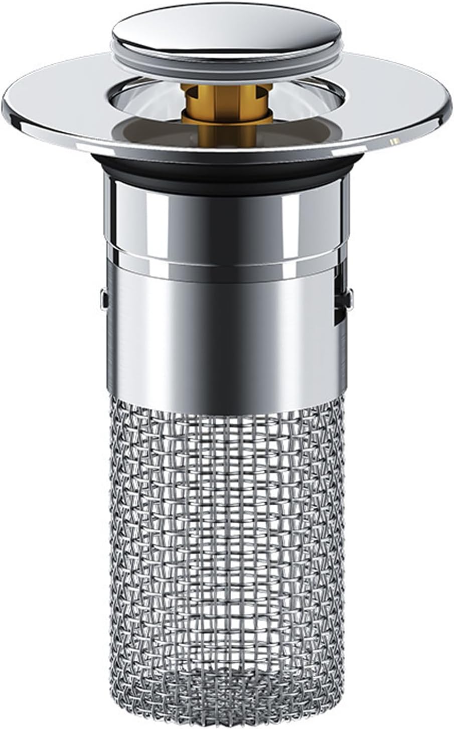 Saker Bathroom Sink Drain Strainer Hair Catcher (1 PC), Pop-up Drain Filter with Removable Stainless Steel Filter Basket, Prevents Hair Clogs, Suitable for Bathroom Sink Stopper Replacement
