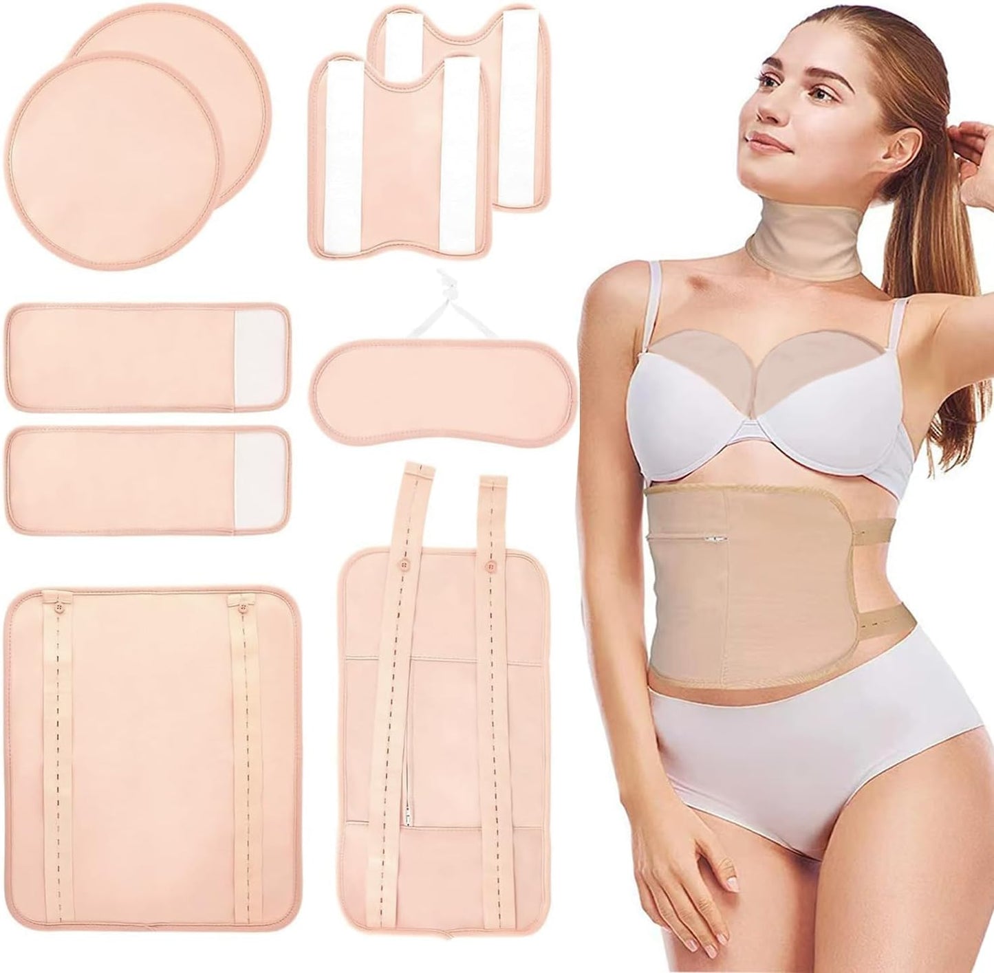 9-Piece Organic Cotton Body Wrap Kit - Multi-Size Thermal Packs for Neck, Back, Knees & Feet (Castor Oil Compatible) - Reusable Soothing Relief Set 2025