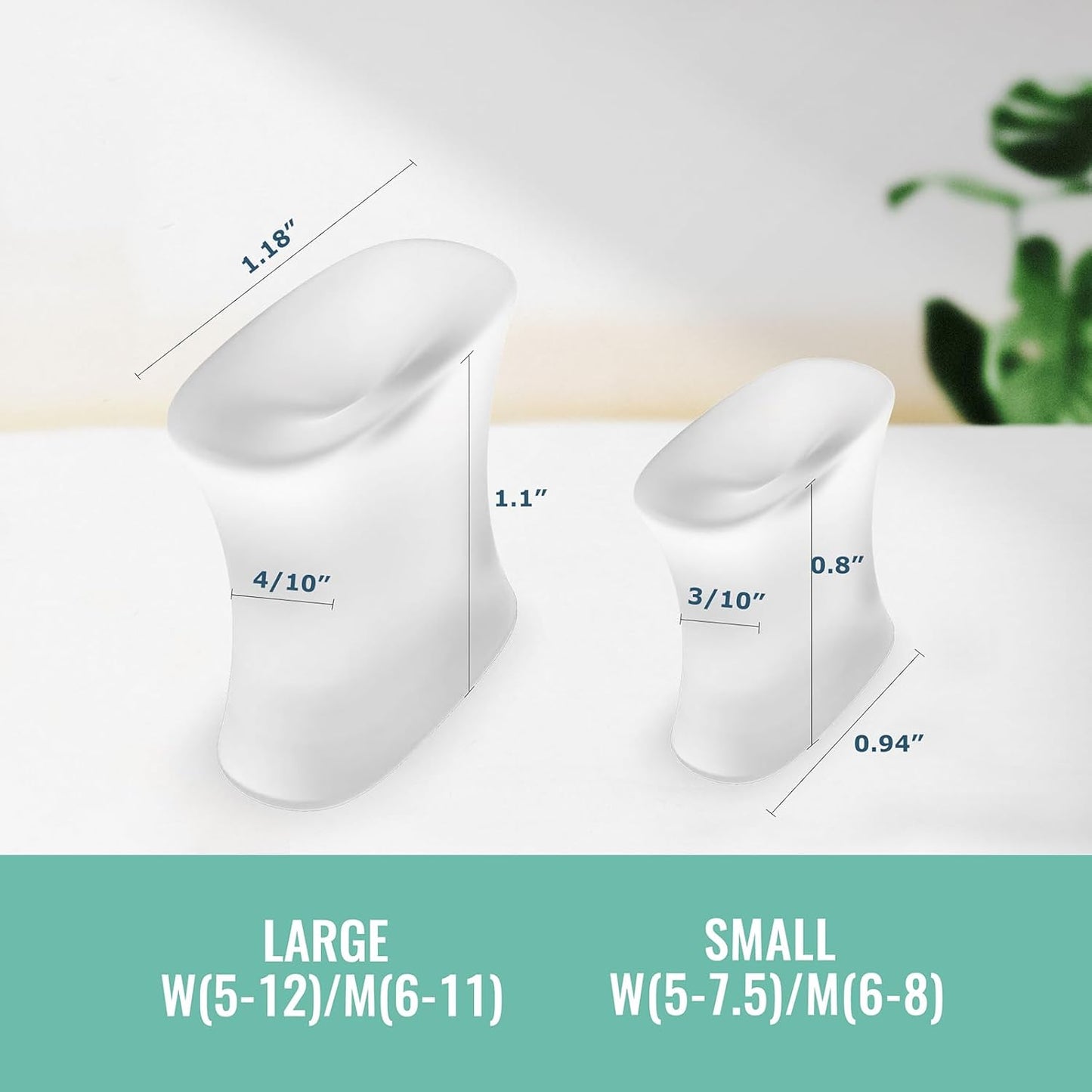 Welnove Upgraded Gel Toe Separators – 8-Pack Aloe Vera Extract Infused Silicone Toe Spacers for Straightening Overlapping Toes, Calluses – Bunion Corrector for Men and Women (Large, Clear)