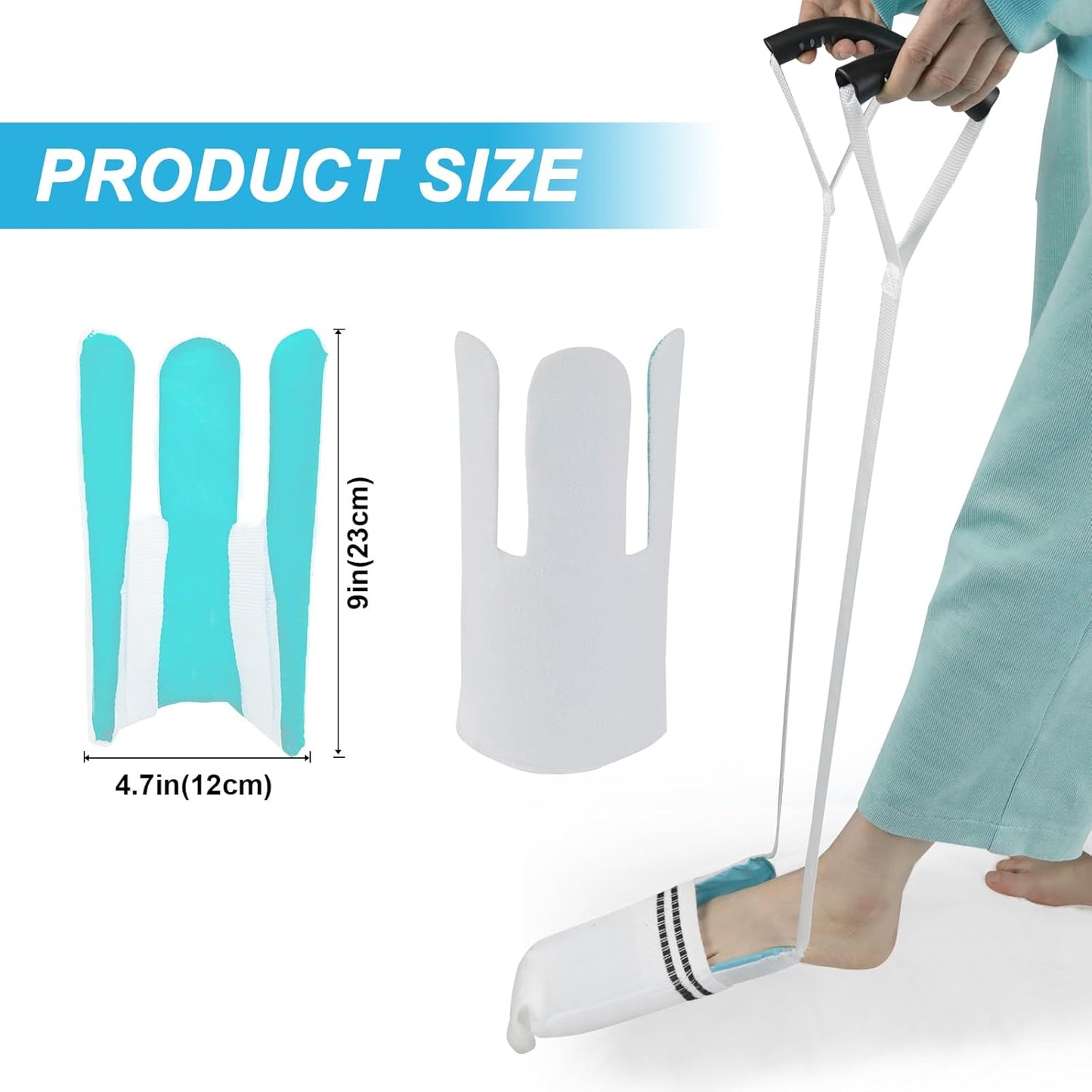Sock Aid with Anti-Slip Handle - Sock Aid Device for Seniors, Sock Aids for Putting on and Off, Sock Helper Aide Tool for Disabled, Pregnant, Sock Slider, Sock Assistant Device No Bending