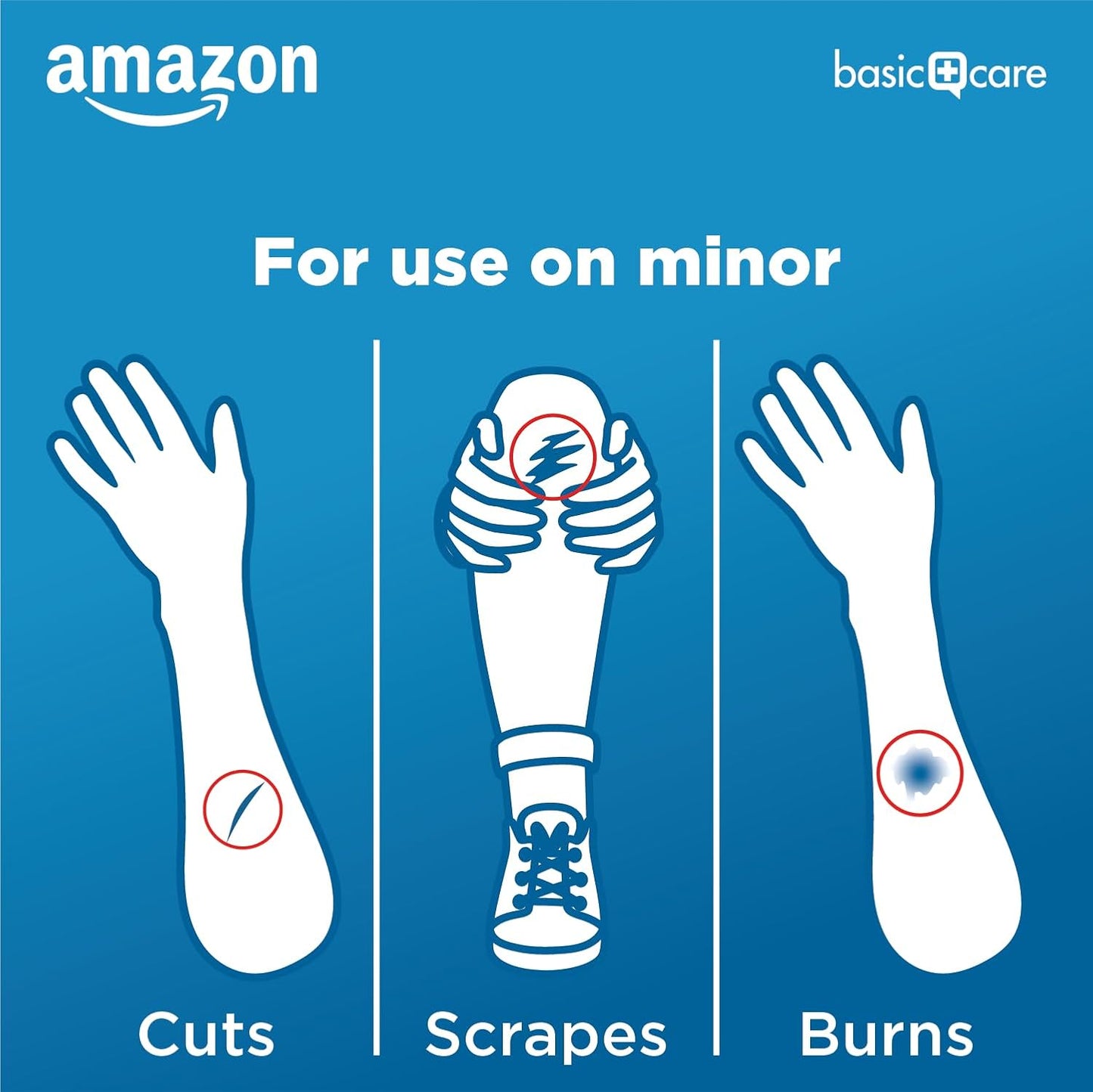 Amazon Basic Care Advanced Fast Healing Hydrocolloid Gel Bandages, Large, 6 ct