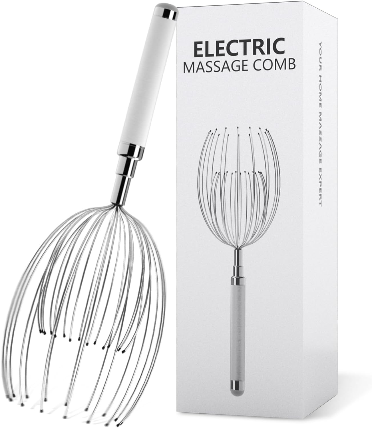 Head Massager Scalp, Electric Scalp Massager with 20 Metal Fingers – Head Scratcher & Hair Massage Tool, Waterproof Head Massage for Stress Relief, Stocking Stuffers Gift for Women & Men