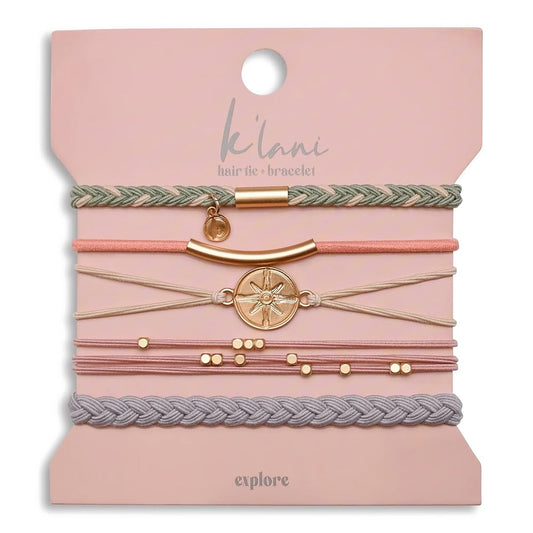 K'lani Hair Tie Bracelets for Women - Elastic Hair Bands That Double as Stylish Jewelry - Explore - Large