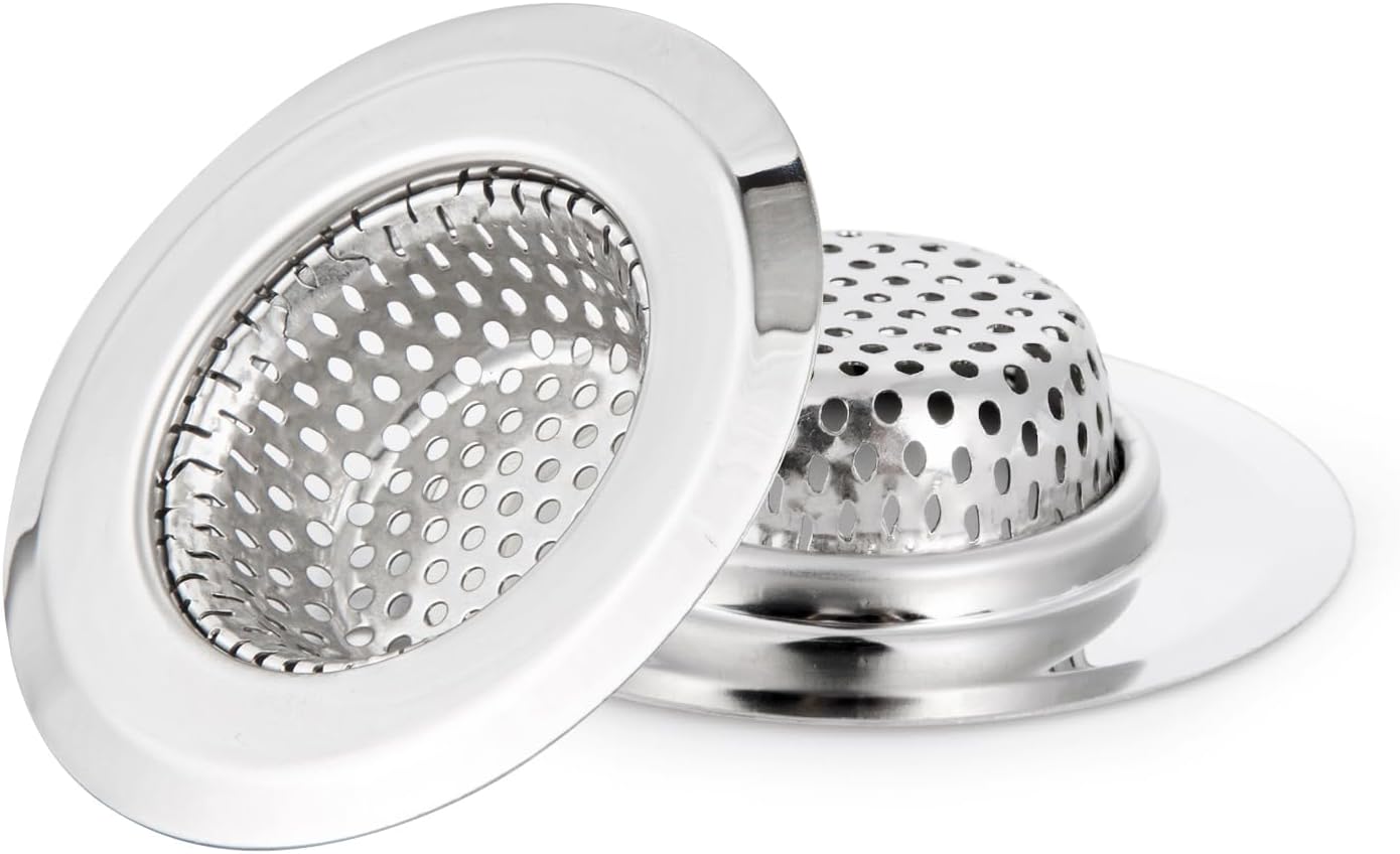 2PCS Bathtub Drain Strainer Cover - 2.84 inch Stainless Steel Shower Drain Hair Catcher