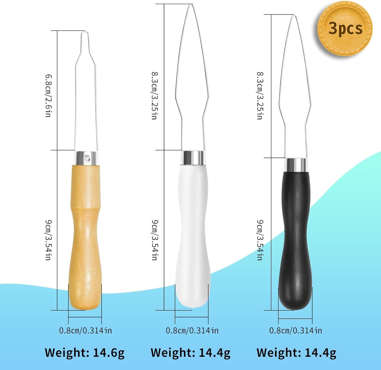 3 Pack Button Hook Tool for Seniors & Arthritic Hands - One Handed Button Assist Device with Comfort Grip Handle - Dressing Aid for Shirts, Pants, Wedding Dresses