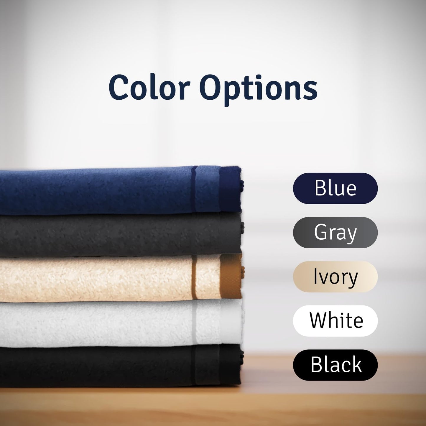 Cotton Fingertip Towels Set Blue - 4 Pack - 11 x 18 Inches Decorative Small Extra-Absorbent and Soft Terry Towel for Bathroom - Powder Room, Guest and Housewarming Gift (Navy Blue)